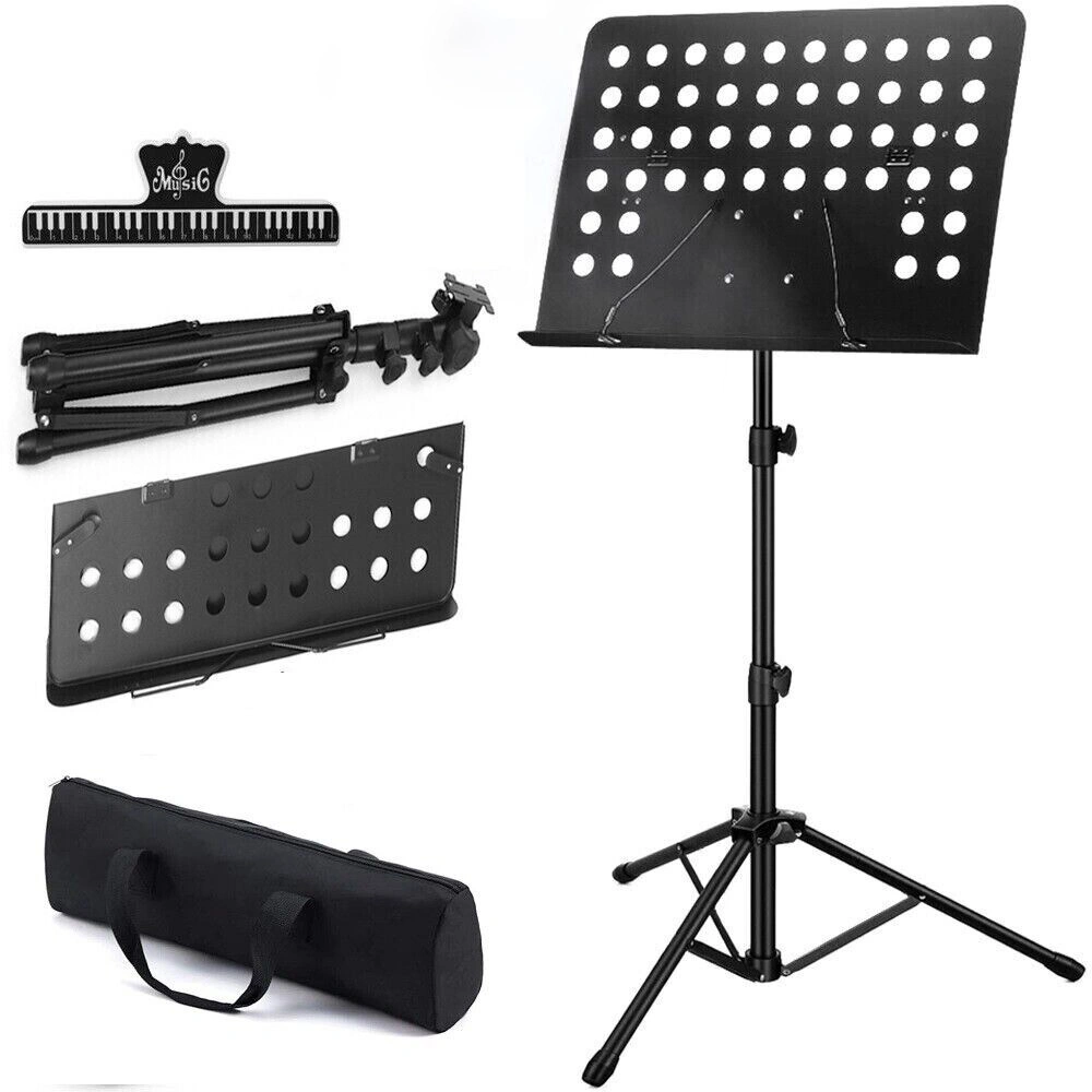 Heavy Duty Orchestra Music Stand, Adjustable Height & Angle, Sturdy Tripod Base, Professional Concert Performance