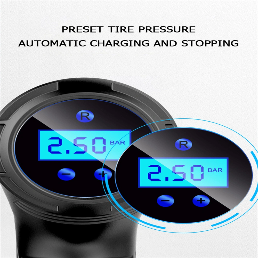 1PC 4000mAh 150PSI Car Air Compressor Portable Wireless & Wired Inflator Pump with LED Light, 120W Black view 3