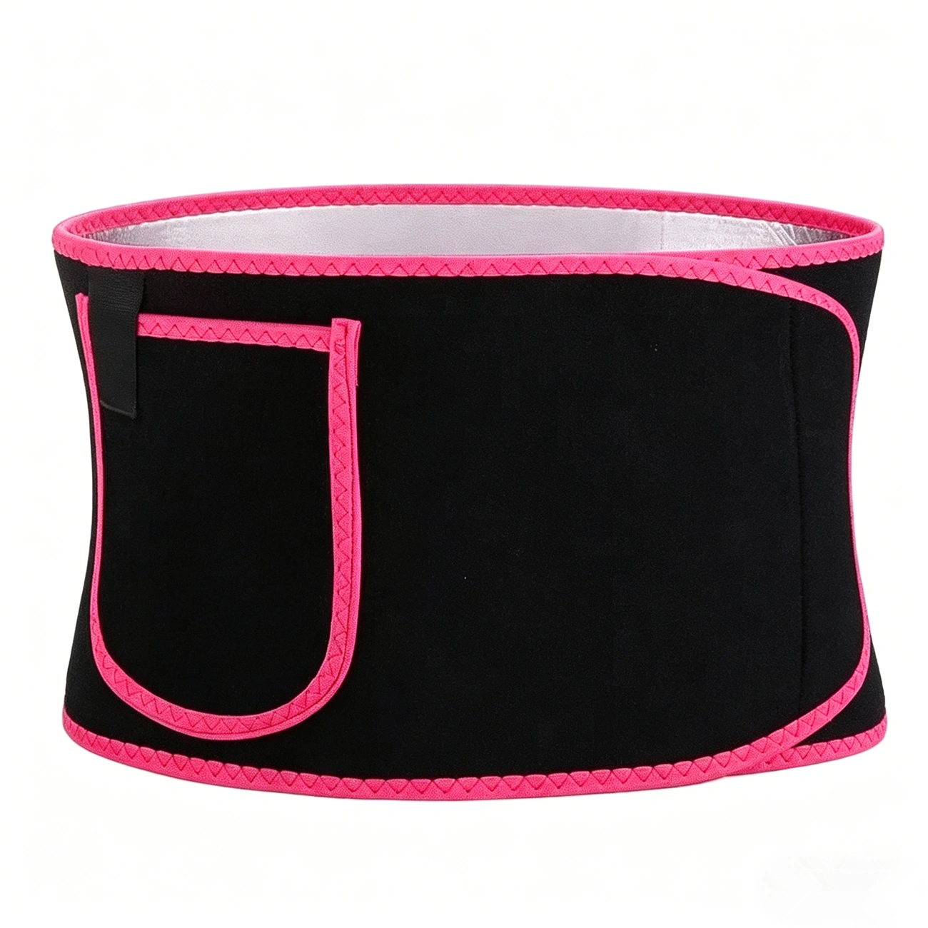 Waist Trimmer Belt Body Shaper Weight Loss Girdle Waist Trainer with Phone Pocket, Pink Black Silver, Adjustable Fitness Corset for Women