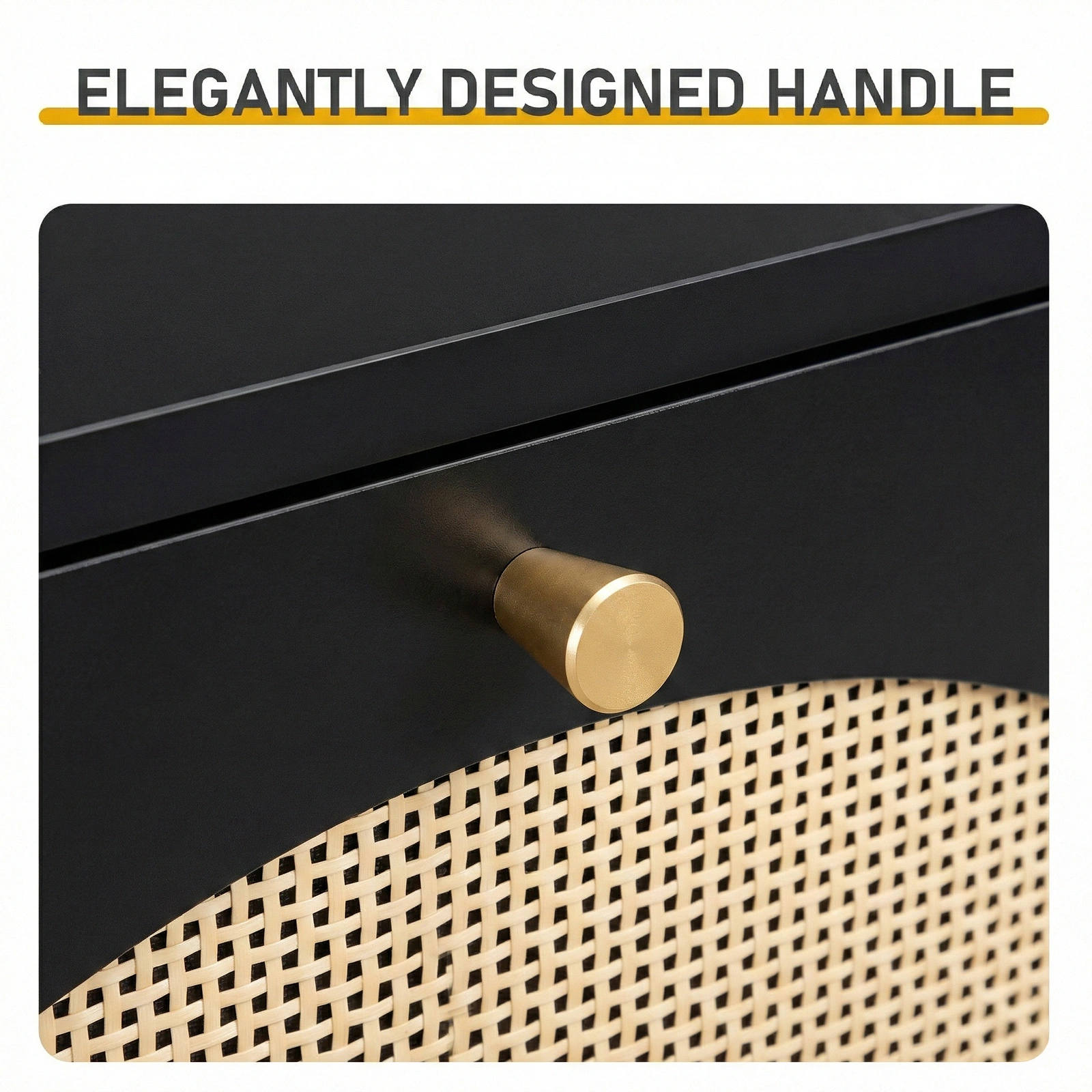 Rattan-fronted 3-tier shoe cabinet, particleboard, 54*24*135 cm, black view 7