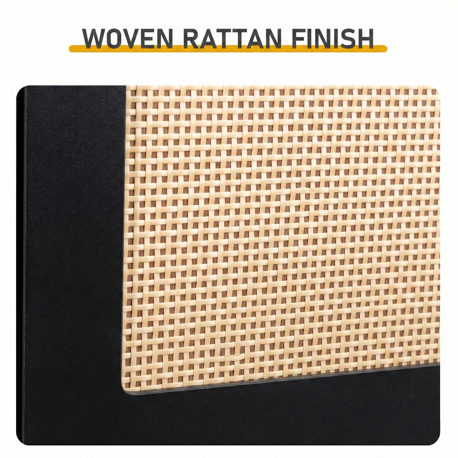 Rattan-fronted 3-tier shoe cabinet, particleboard, 54*24*135 cm, black view 8