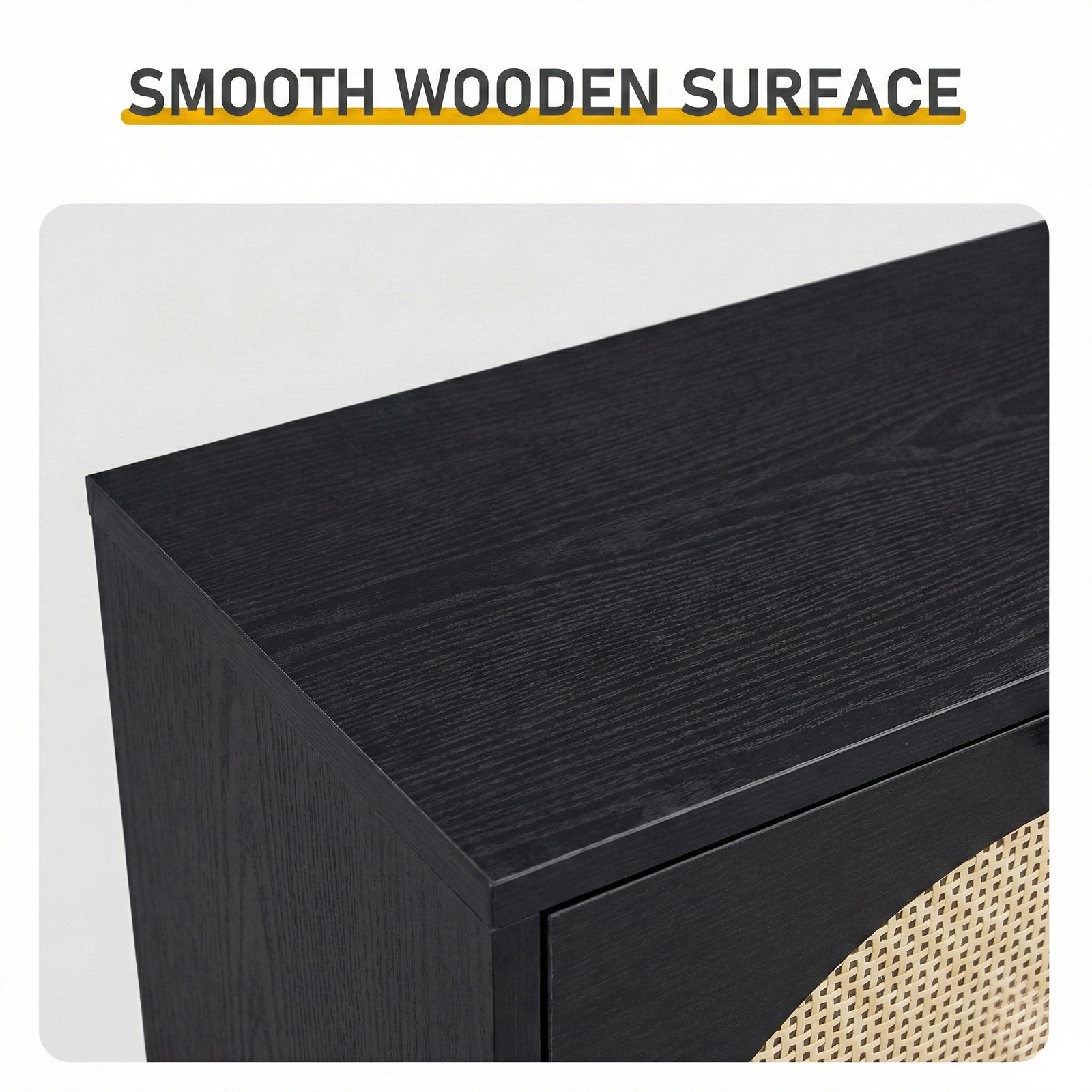 Rattan-fronted 3-tier shoe cabinet, particleboard, 54*24*135 cm, black view 9