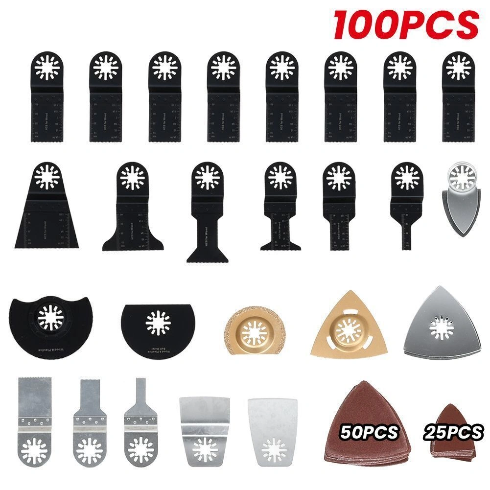 100Pcs Oscillating Multi Tool Saw Blades Kit, Universal Oscillating Tool Accessories for Most Brands view 2