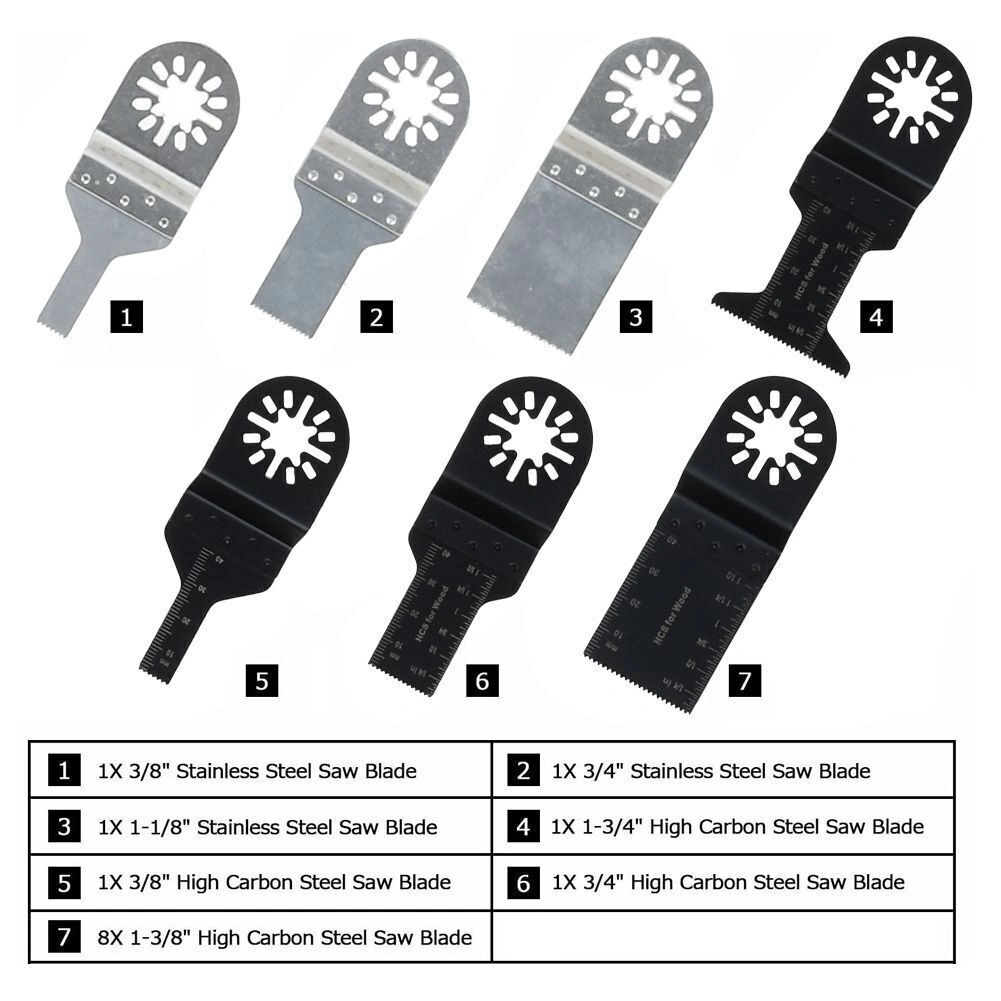 100Pcs Oscillating Multi Tool Saw Blades Kit, Universal Oscillating Tool Accessories for Most Brands view 3