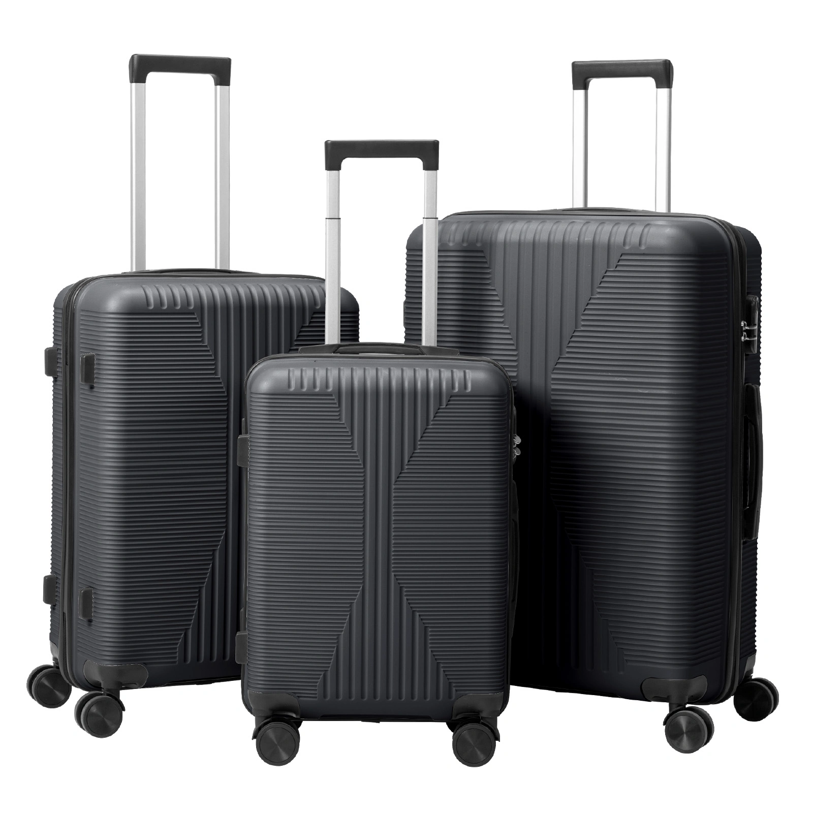 PP Trolley Case 20in 24in 28in 3PCS Suitcase Set Dark Gray view 11