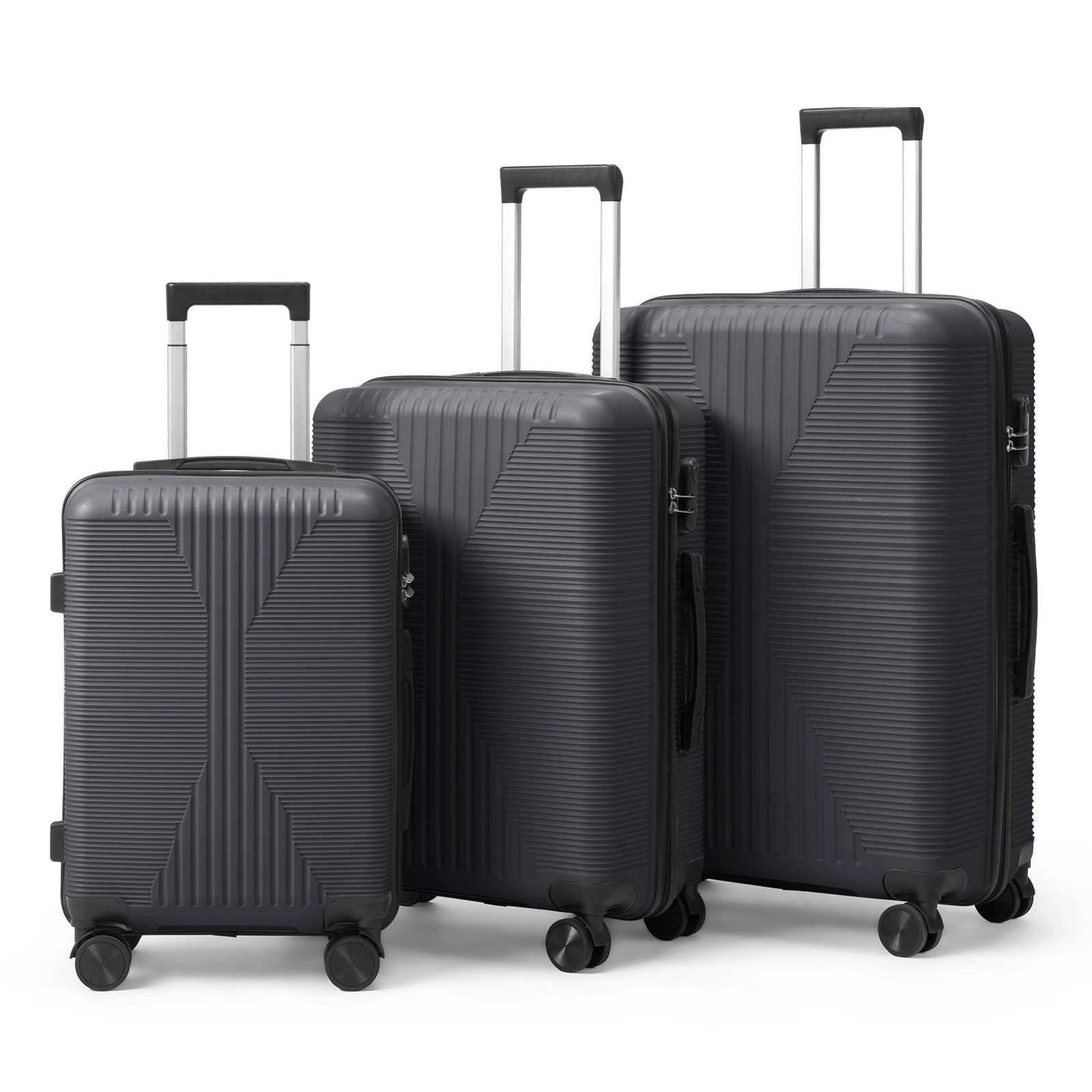 PP Trolley Case 20in 24in 28in 3PCS Suitcase Set Dark Gray view 13