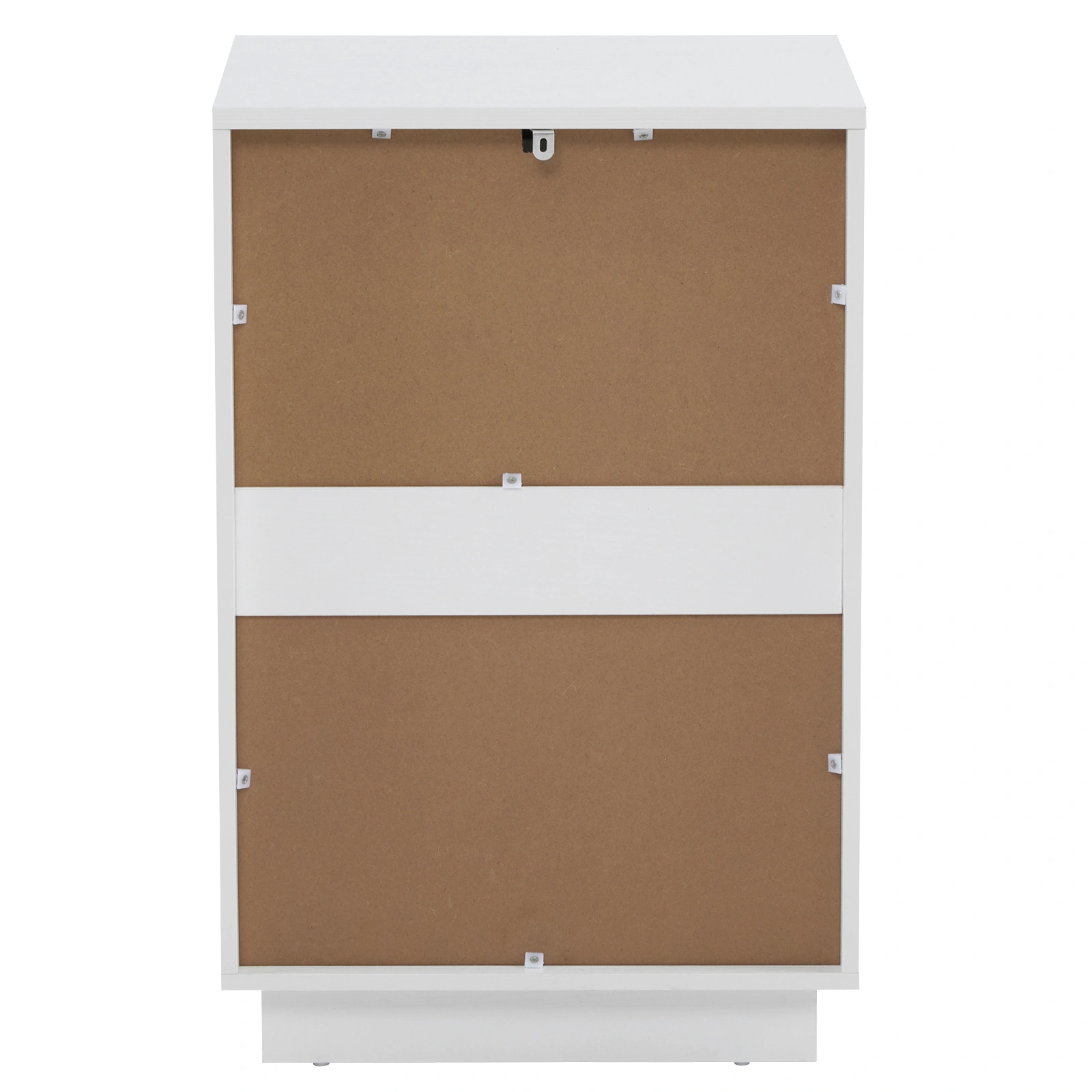 White P2 Density Board Wavy Pattern Drawer Front Two-Drawer Bedside Cabinet view 4
