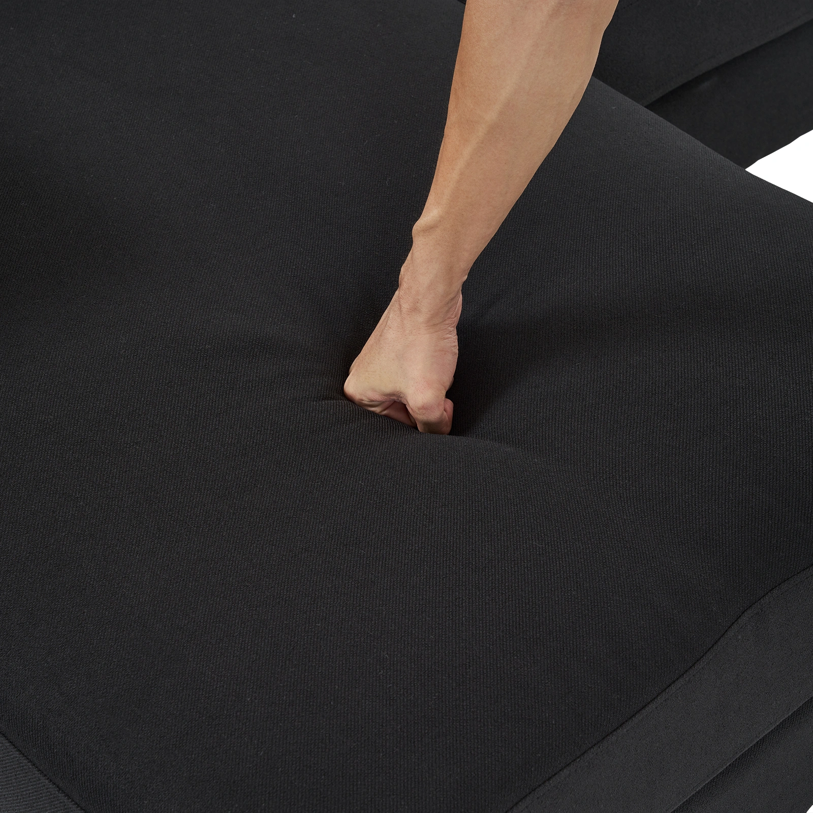 280*130*85 U-Shaped 4-Seat Linen Seat Frame Wooden Frame Back Iron Frame Golden Feet Indoor Modular Sofa Black view 15