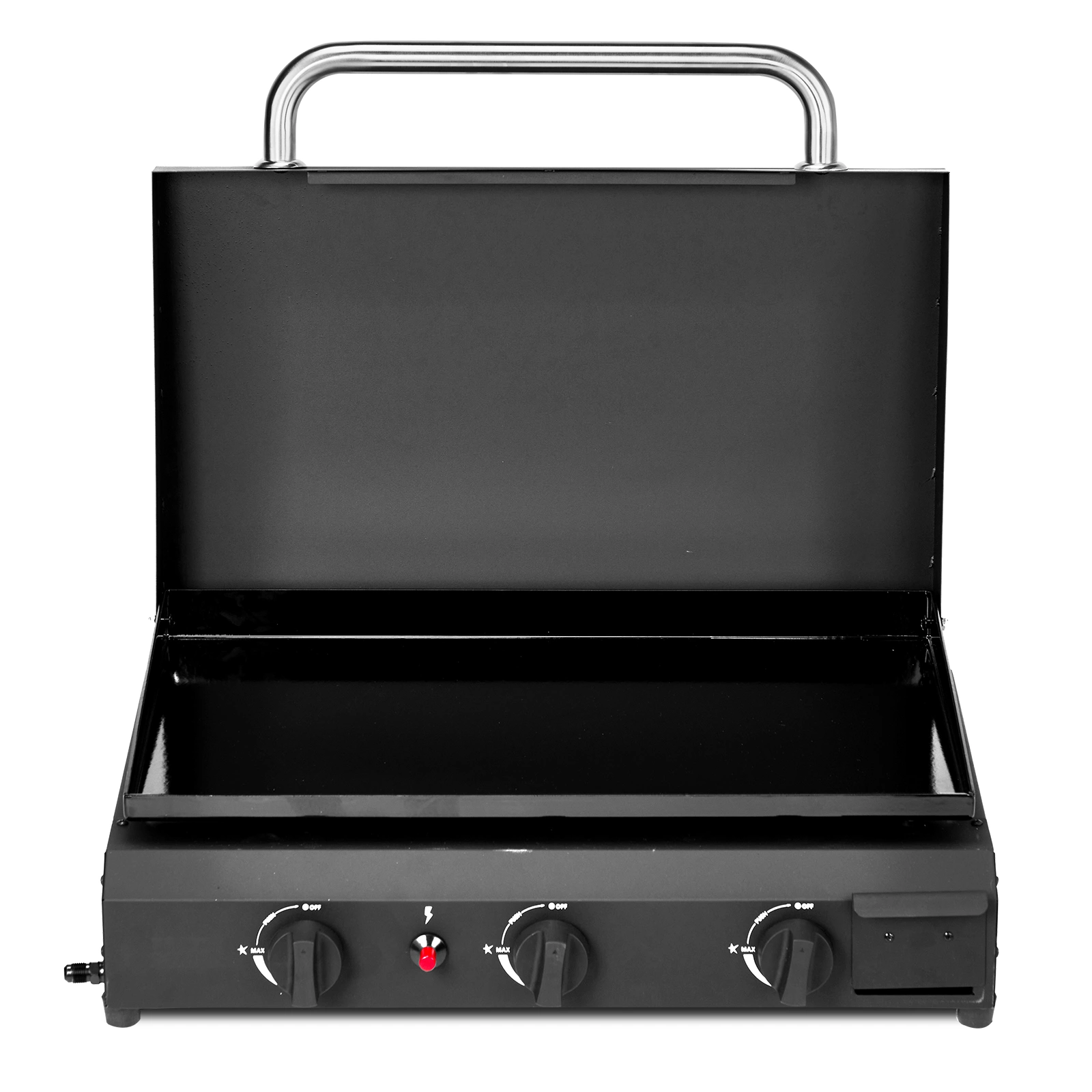 3-Burner Flat Top Gas Griddle Cooking Station with Ceramic Coated Cast Iron Pan, 30,000 BTU Propane Fuelled Griddle Station for Outdoor Barbecue Backyard Cookout view 14