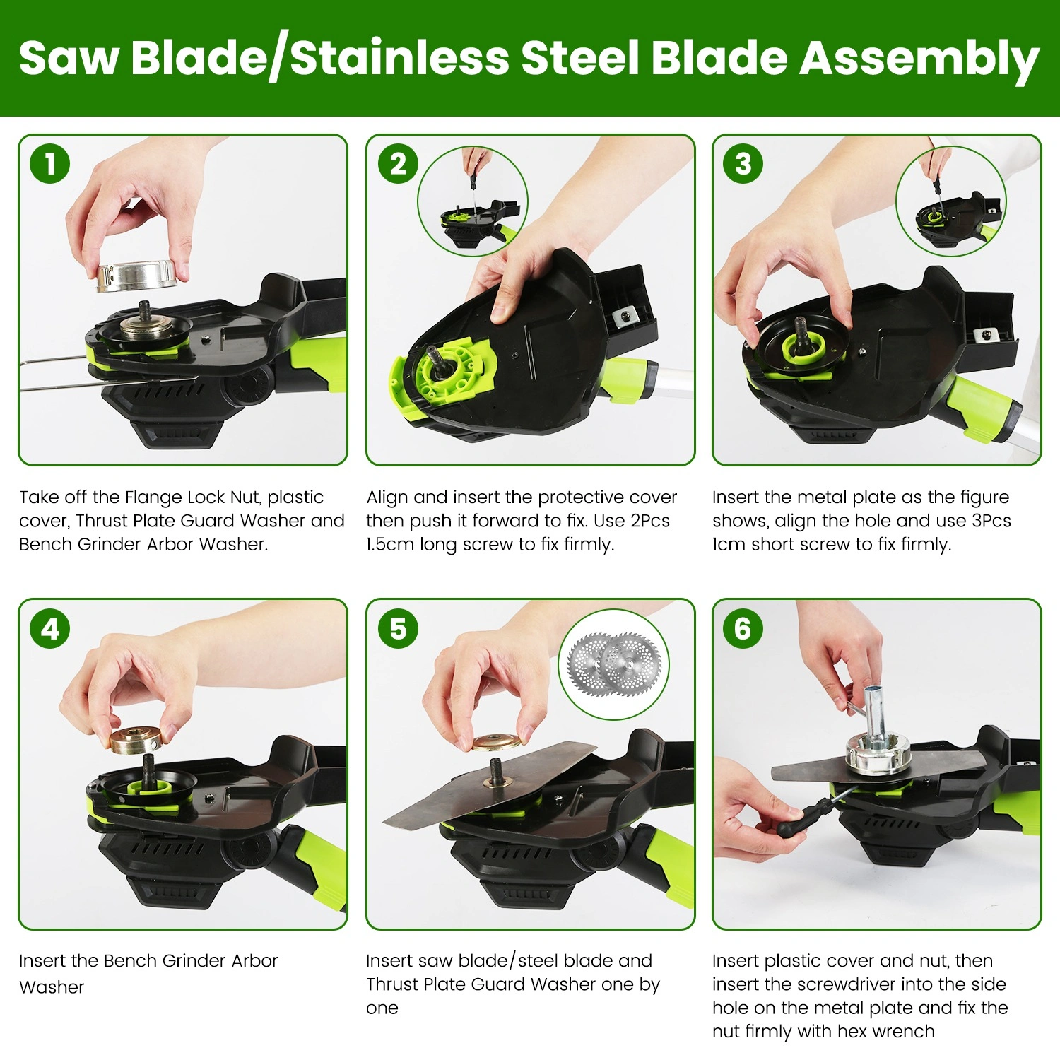 21V Electric Weed Edger Cordless String Trimmer Grass Mower Eater Bush Cutter with 16800RPM 2x 3000mAh Batteries 3.6-4.6FT Length 90° Rotatable Angle Saw Blade Steel Blade String Blade view 4