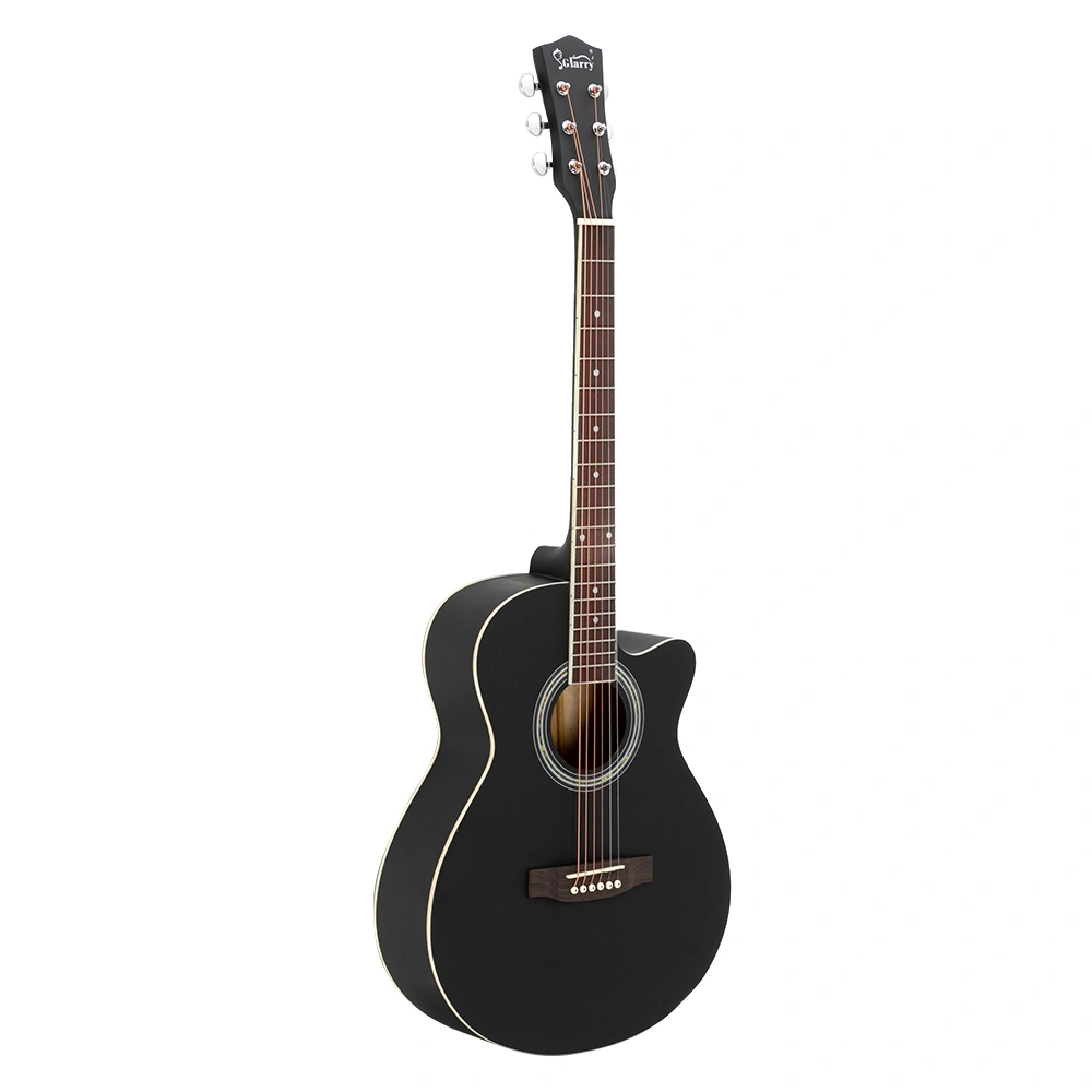 GT501 40 inch Spruce Front Cutaway Folk Guitar with Bag & Board & Wrench Tool Black view 13