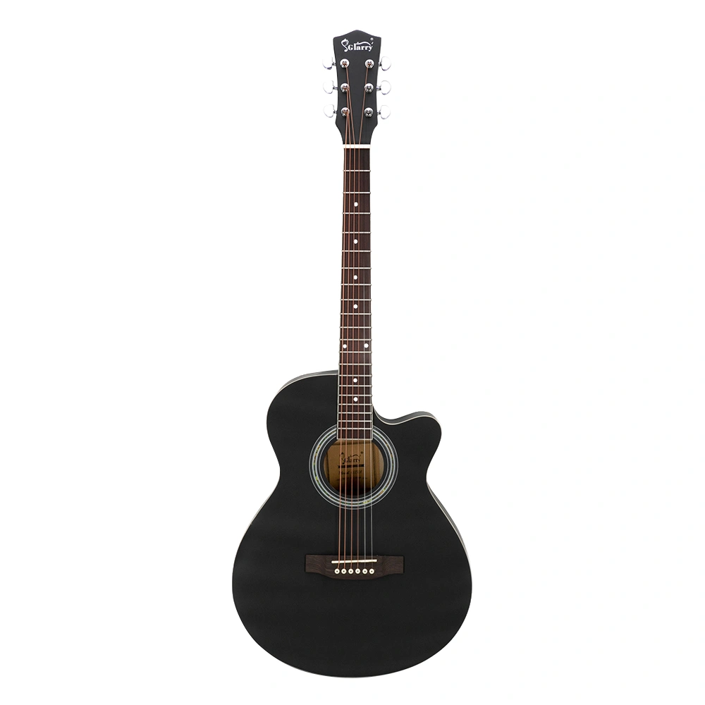 GT501 40 inch Spruce Front Cutaway Folk Guitar with Bag & Board & Wrench Tool Black view 2