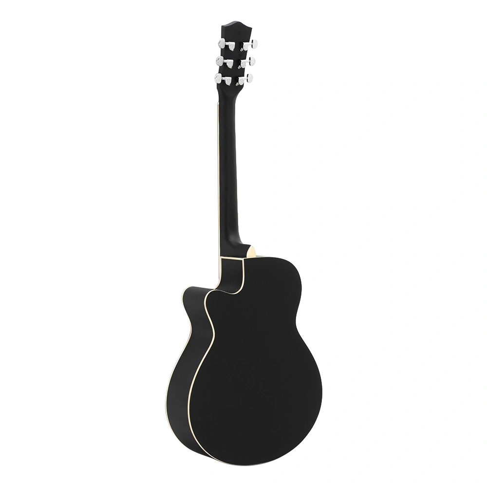 GT501 40 inch Spruce Front Cutaway Folk Guitar with Bag & Board & Wrench Tool Black view 4
