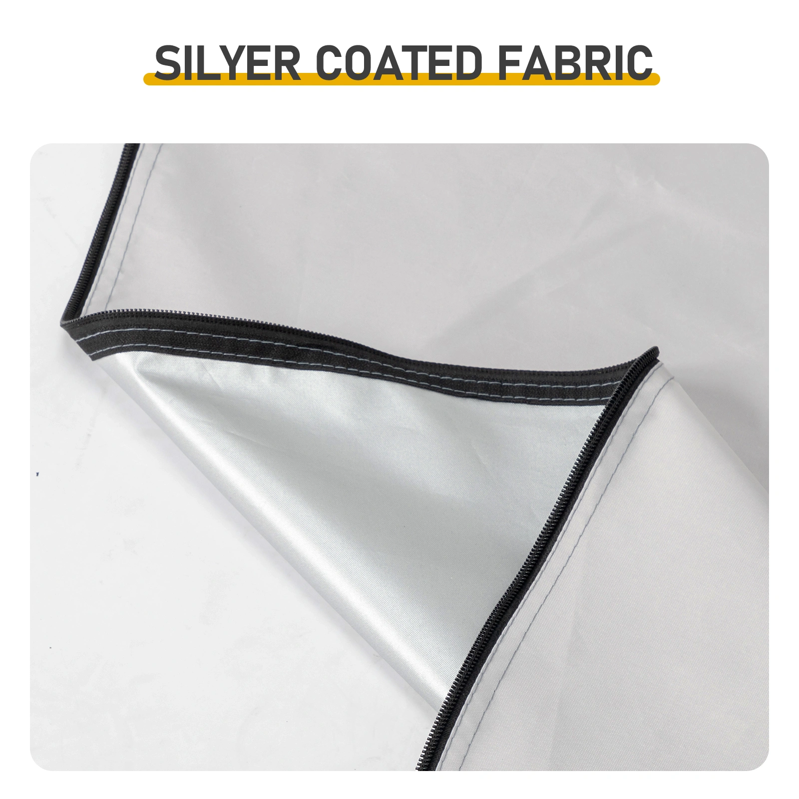 6.8x2.6FT Light Gray Arc Bicycle Storage Shed, 210D PU Silver Coated Oxford Cloth Bike Storage Tent with Fiberglass Frame view 12