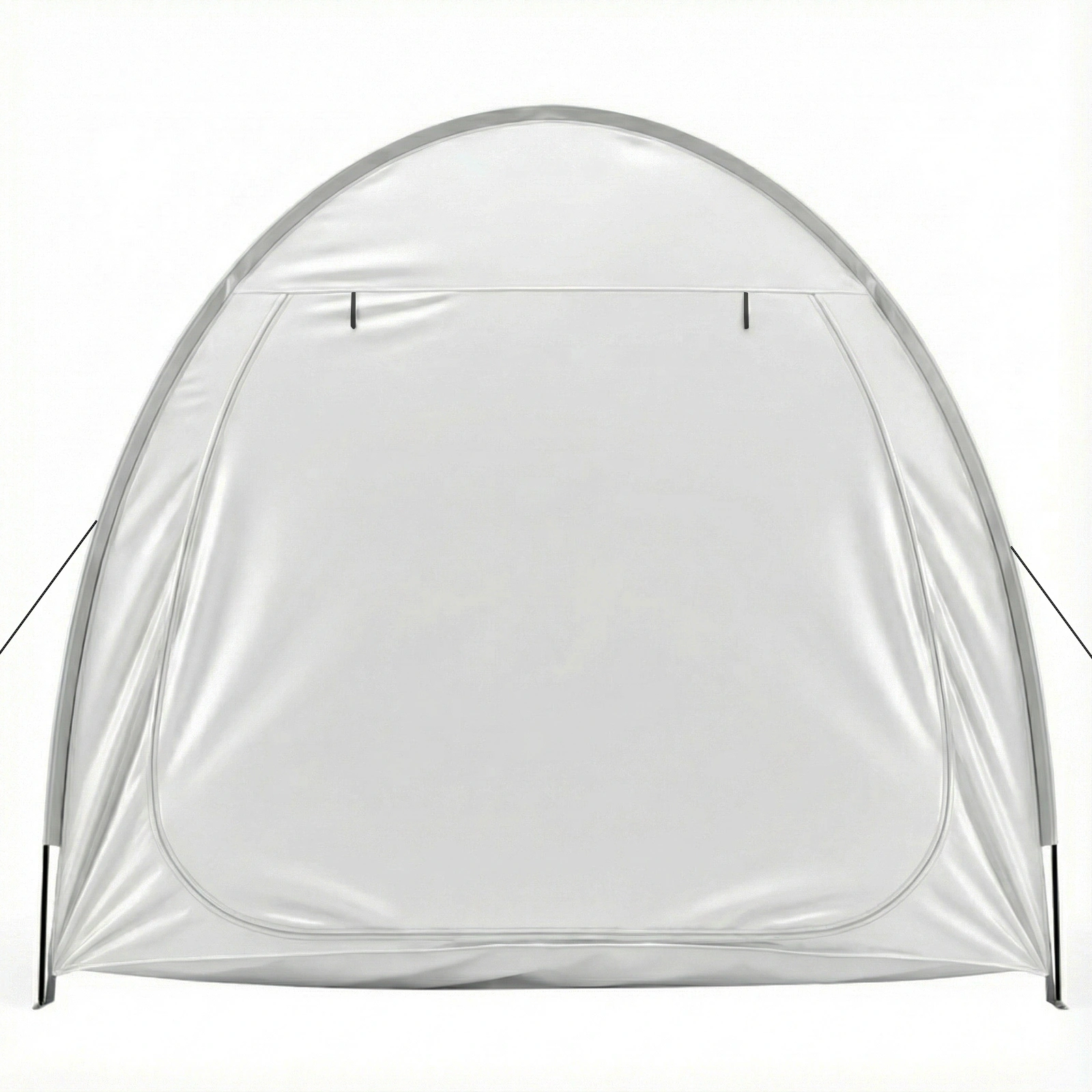 6.8x2.6FT Light Gray Arc Bicycle Storage Shed, 210D PU Silver Coated Oxford Cloth Bike Storage Tent with Fiberglass Frame view 4