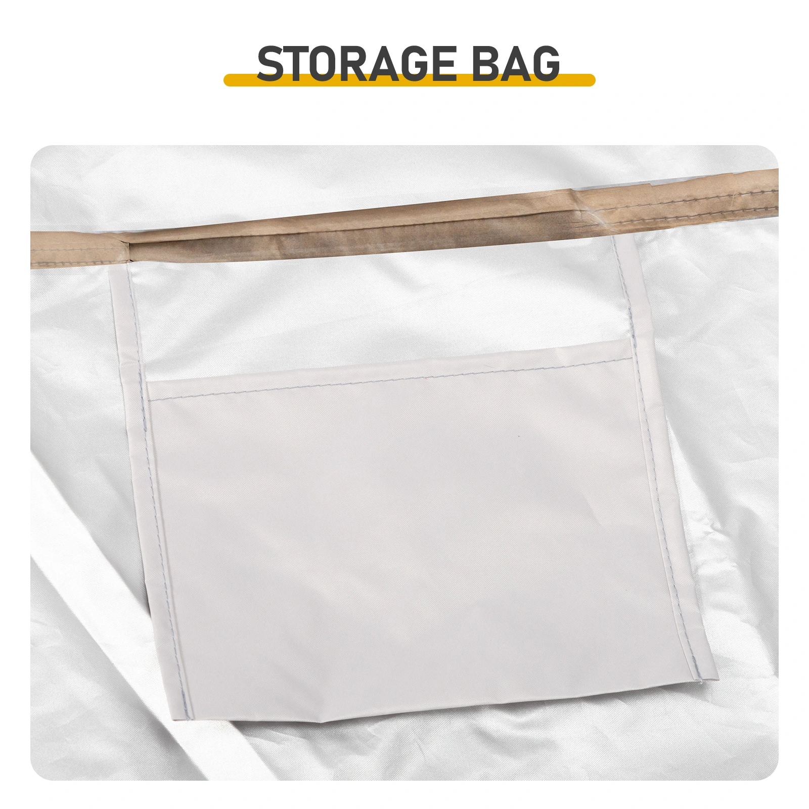 6.8x2.6FT Light Gray Arc Bicycle Storage Shed, 210D PU Silver Coated Oxford Cloth Bike Storage Tent with Fiberglass Frame view 8