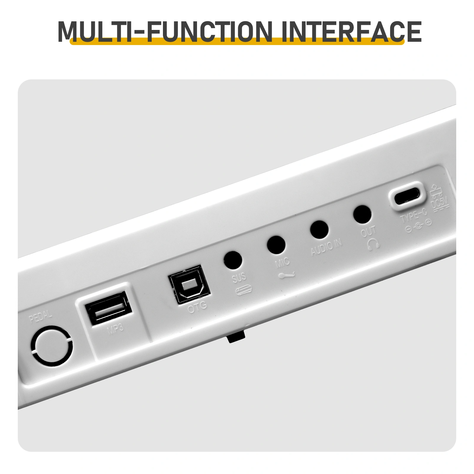 88 Key Folding Digital Piano Semi-Weighted with X-Shape Stand, MIDI Bluetooth, Headphones & Handbag - White view 4