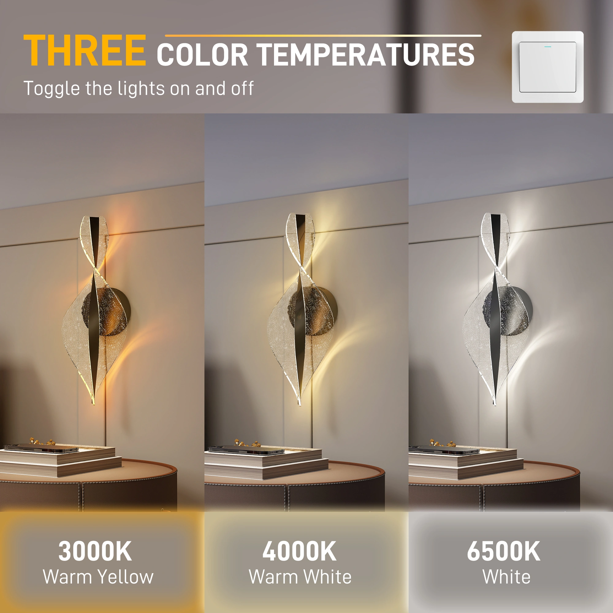 Modern LED Outdoor Wall Sconce, Waterproof IP65 Exterior Wall Light for House Garden Patio view 5