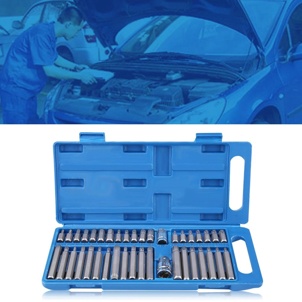 40Pcs Hex Star Torx Socket Bit Set Tool Kit 1/2" 3/8" Drive view 2