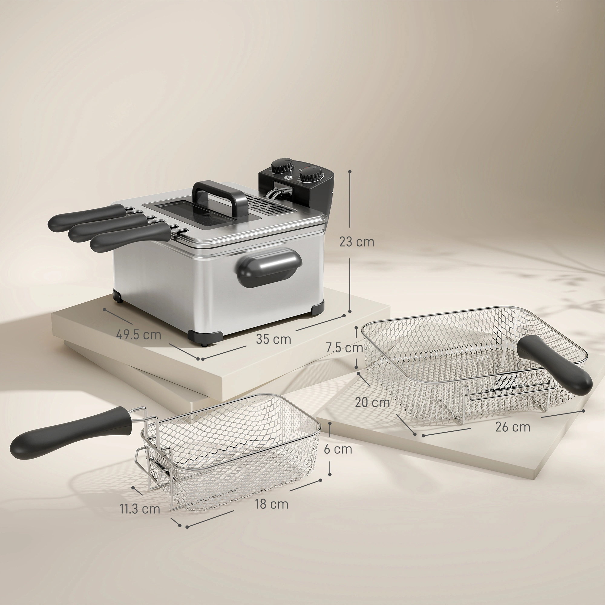 Deep Fat Fryer - Electric Countertop Fryer with Basket, Timer & Temperature Control view 3