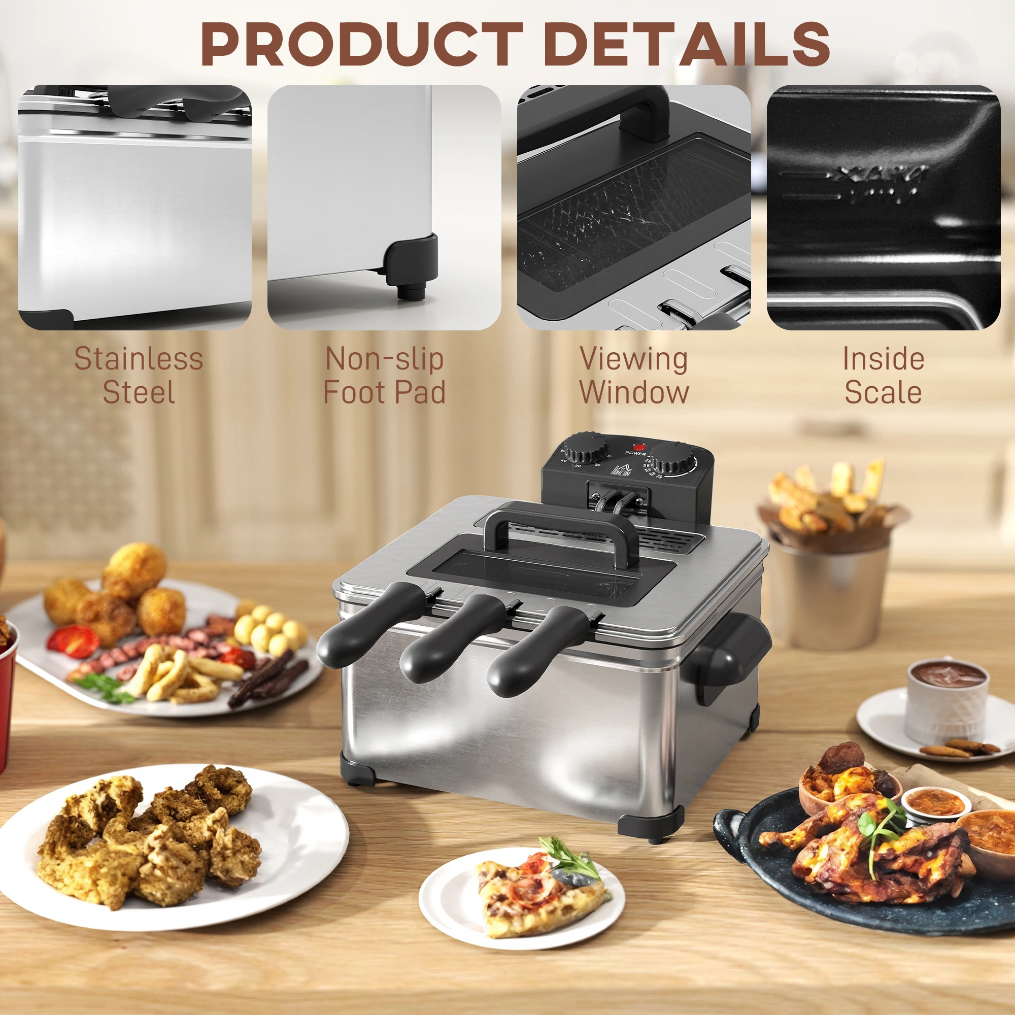 Deep Fat Fryer - Electric Countertop Fryer with Basket, Timer & Temperature Control view 5