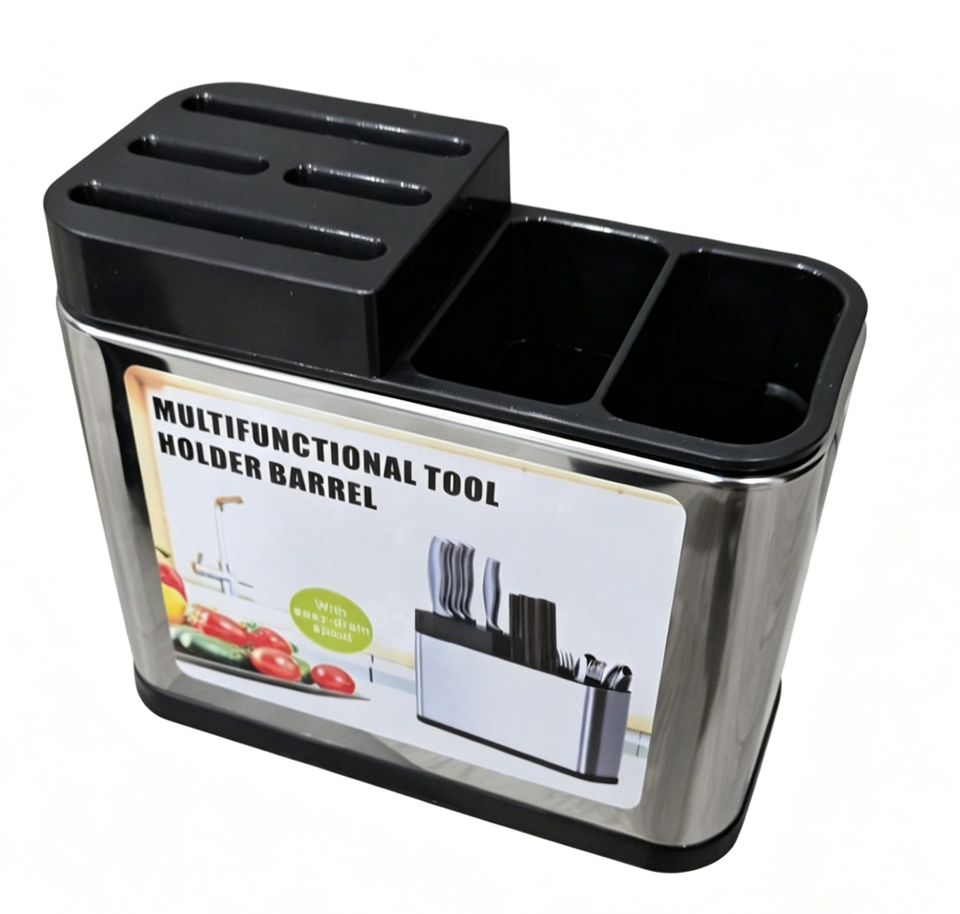 Kitchen Knife Block Cutlery Holder Organizer Rack - Utensil & Chopstick Storage Box view 2