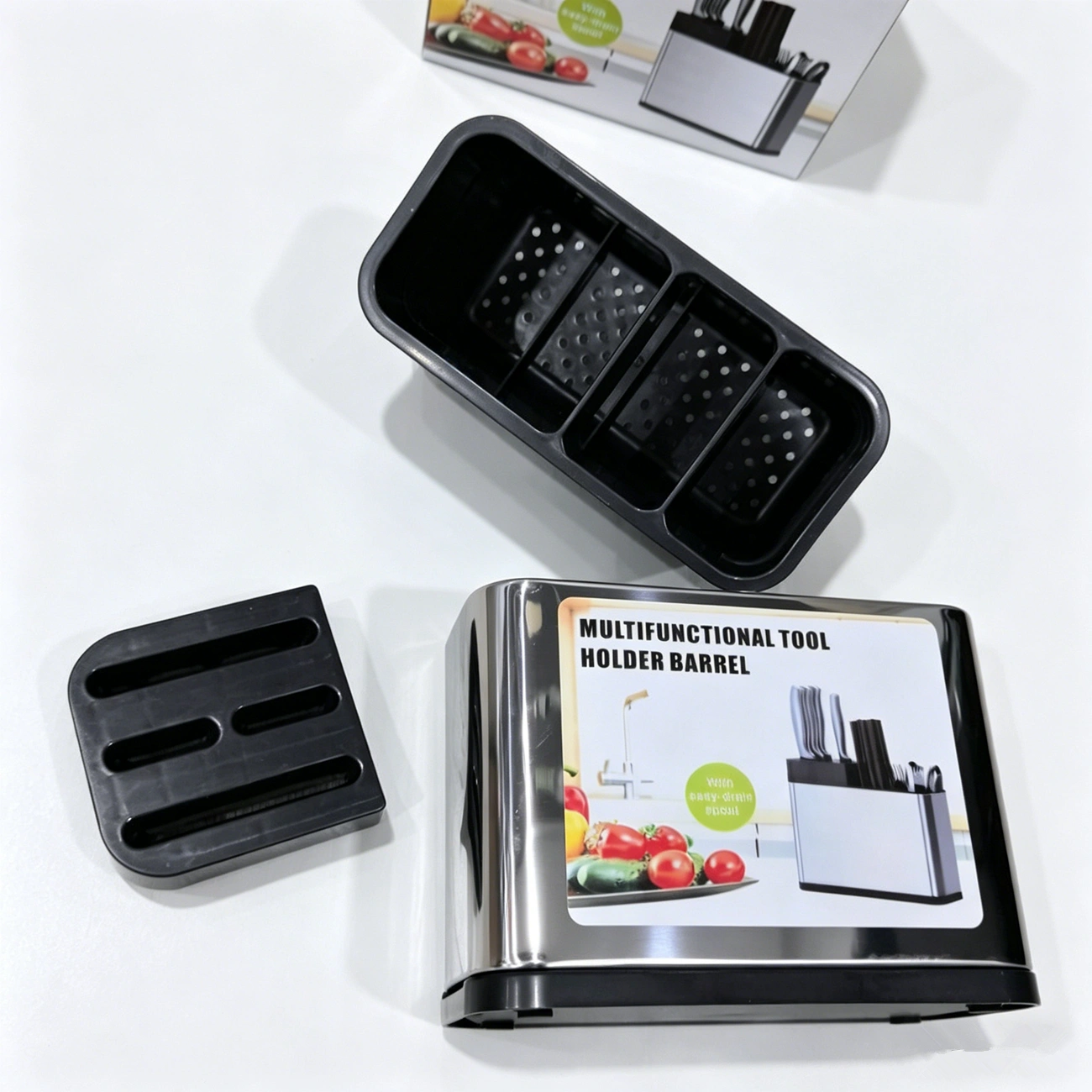 Kitchen Knife Block Cutlery Holder Organizer Rack - Utensil & Chopstick Storage Box view 6