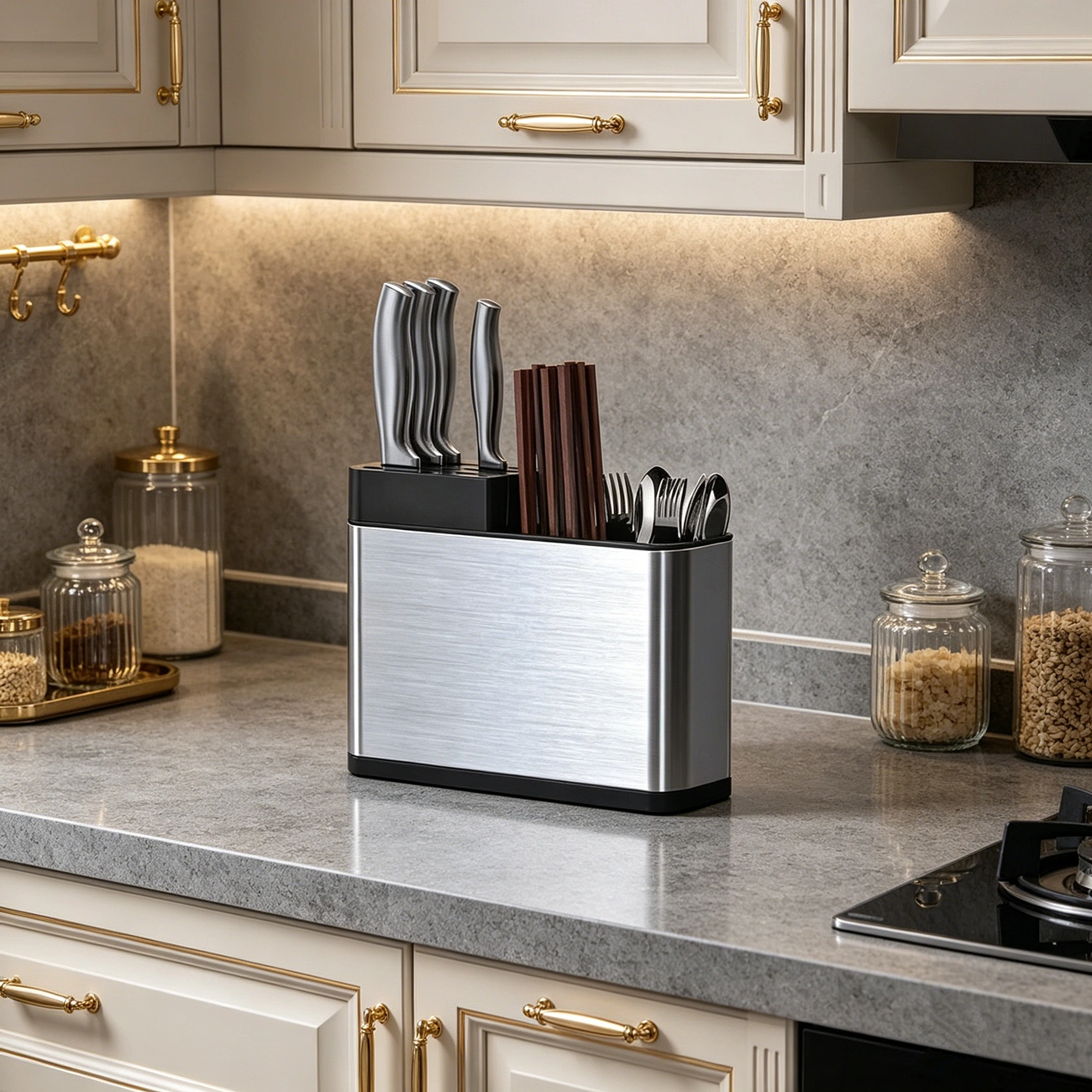 Kitchen Knife Block Cutlery Holder Organizer Rack - Utensil & Chopstick Storage Box view 7