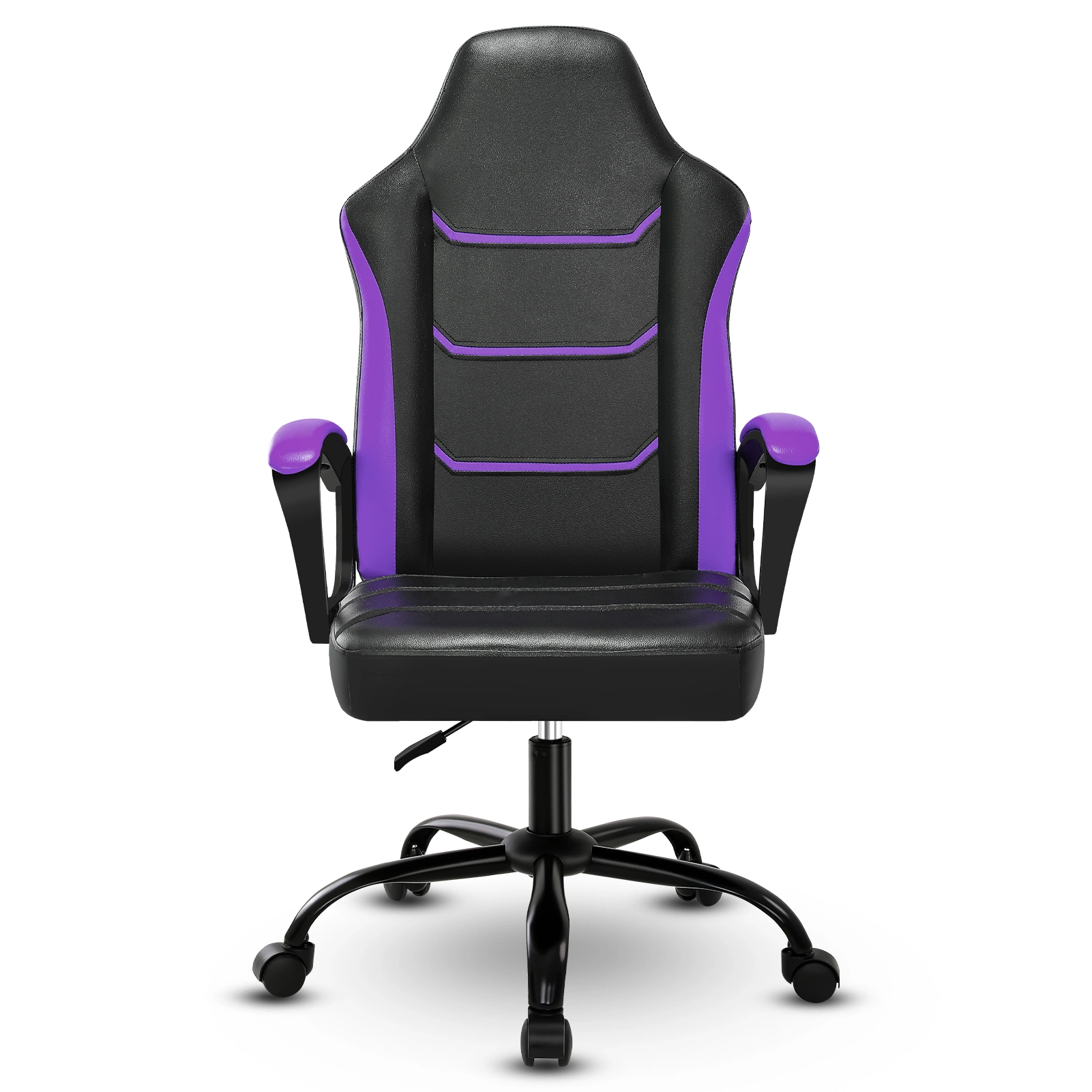 Gaming Chair, Racing E-Sport Computer Chair with Breathable PU Leather, Lumbar Support, Height Adjustable Swivel Chair, 360° Rotation, Purple for Adults & Teenagers view 2