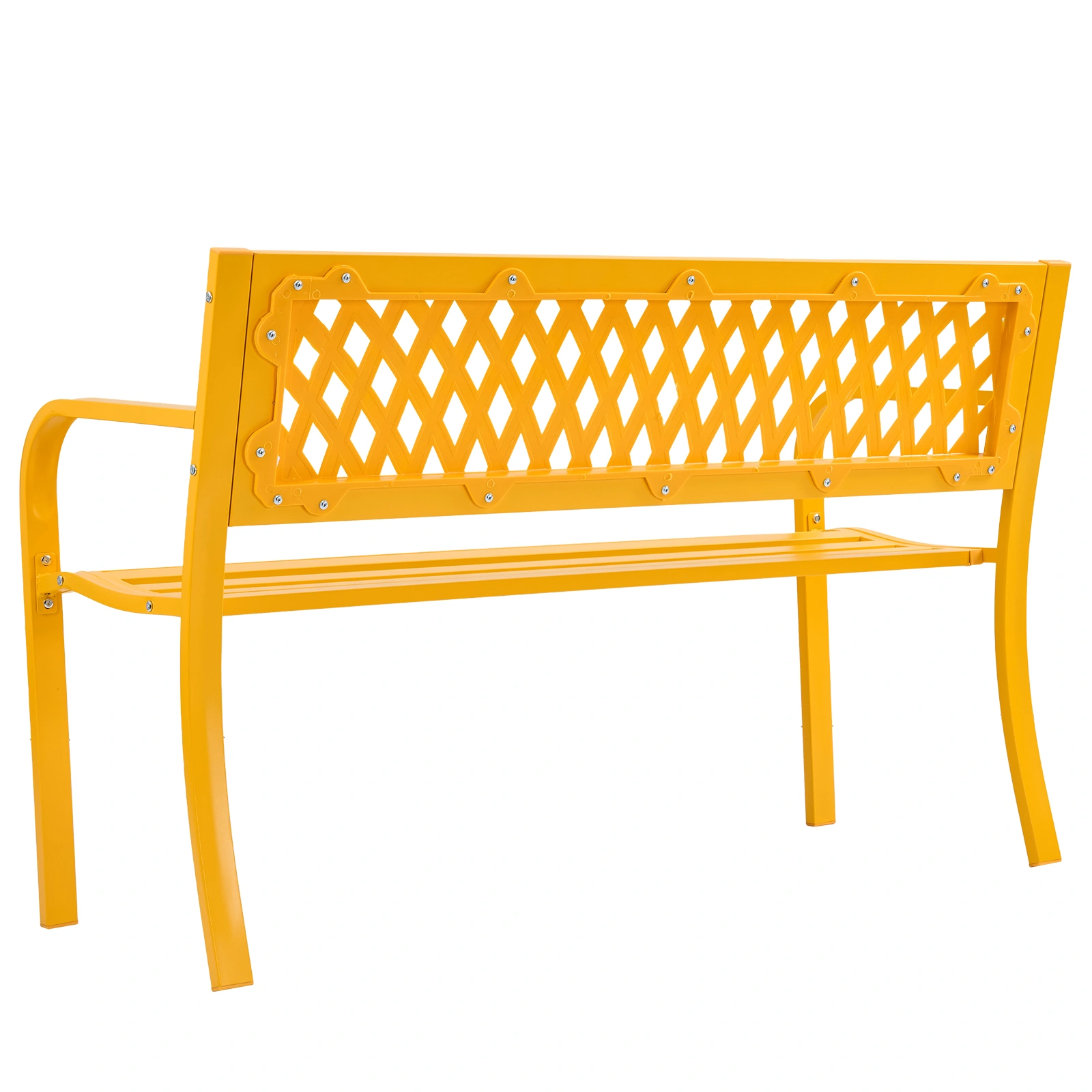 47in PVC Mesh Backrest Iron Bench Yellow view 14