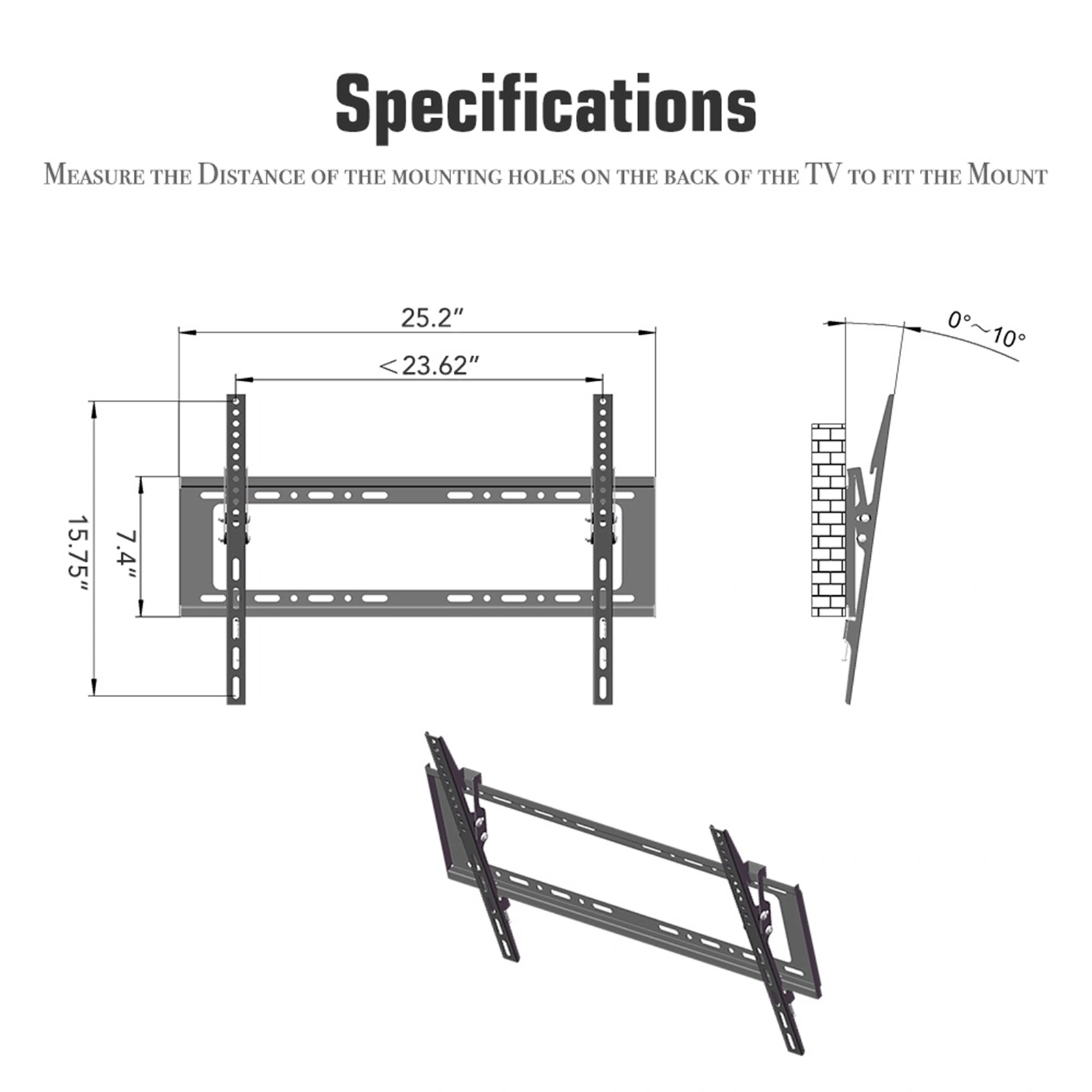 32-70" TV Wall Mount Bracket TMW798, Adjustable Swivel Tilt Stand with Spirit Level view 13