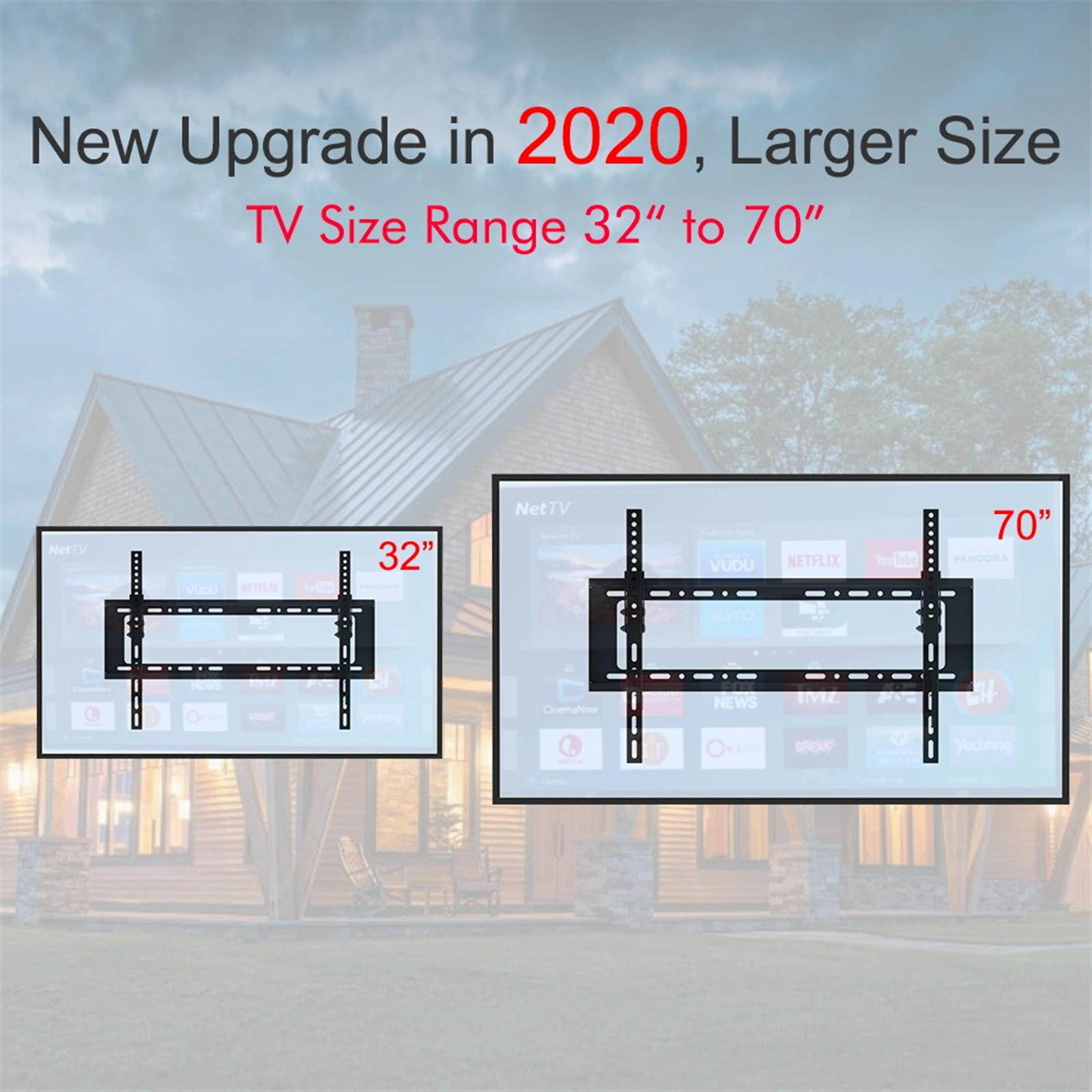 32-70" TV Wall Mount Bracket TMW798, Adjustable Swivel Tilt Stand with Spirit Level view 4