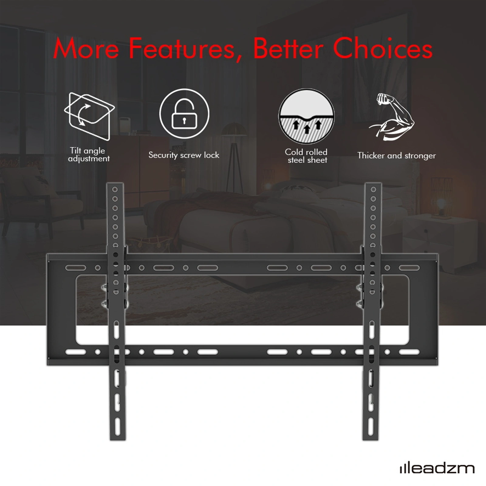 32-70" TV Wall Mount Bracket TMW798, Adjustable Swivel Tilt Stand with Spirit Level view 9