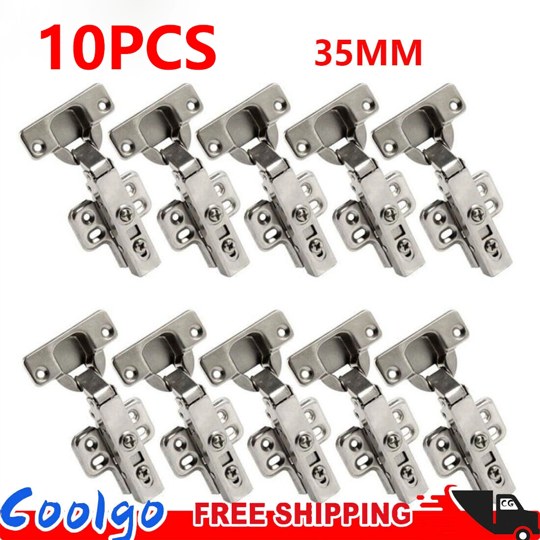 10Pcs Soft Close 35mm Kitchen Cabinet Cupboard Standard Overlay Door Hinges Brass New view 2