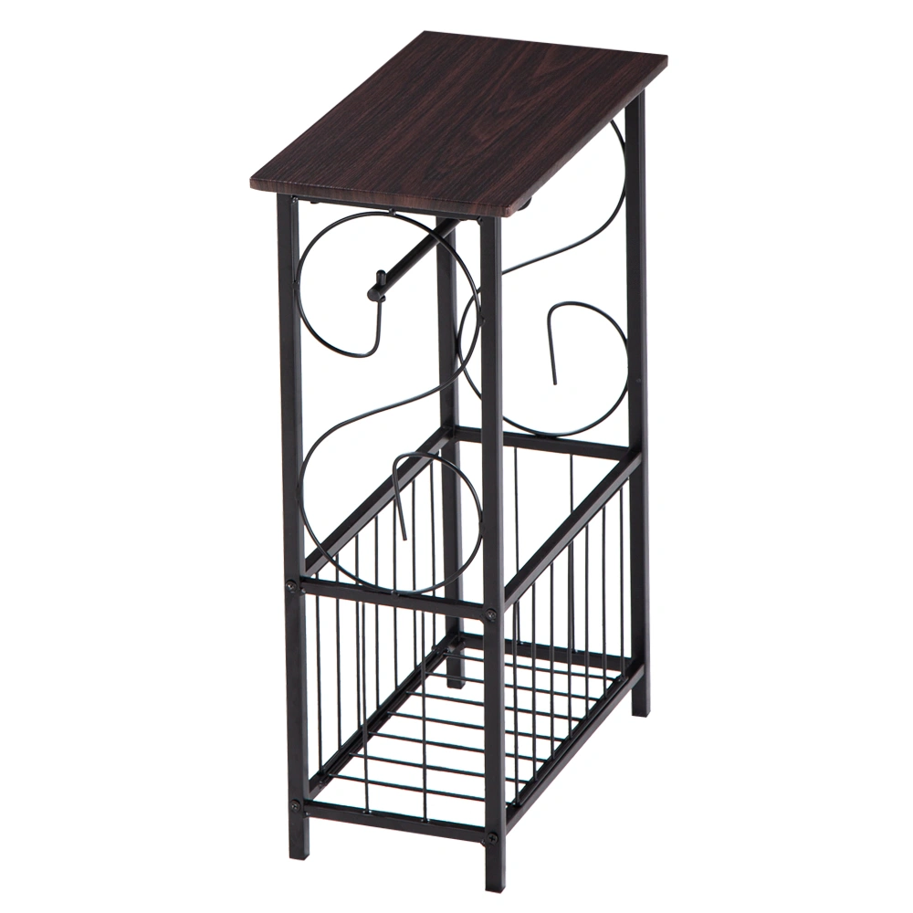 (37 x 20 x 55)cm Multifunctional Bathroom Table / Interior Side Table Tissue Magazine Rack Dark Brown view 2
