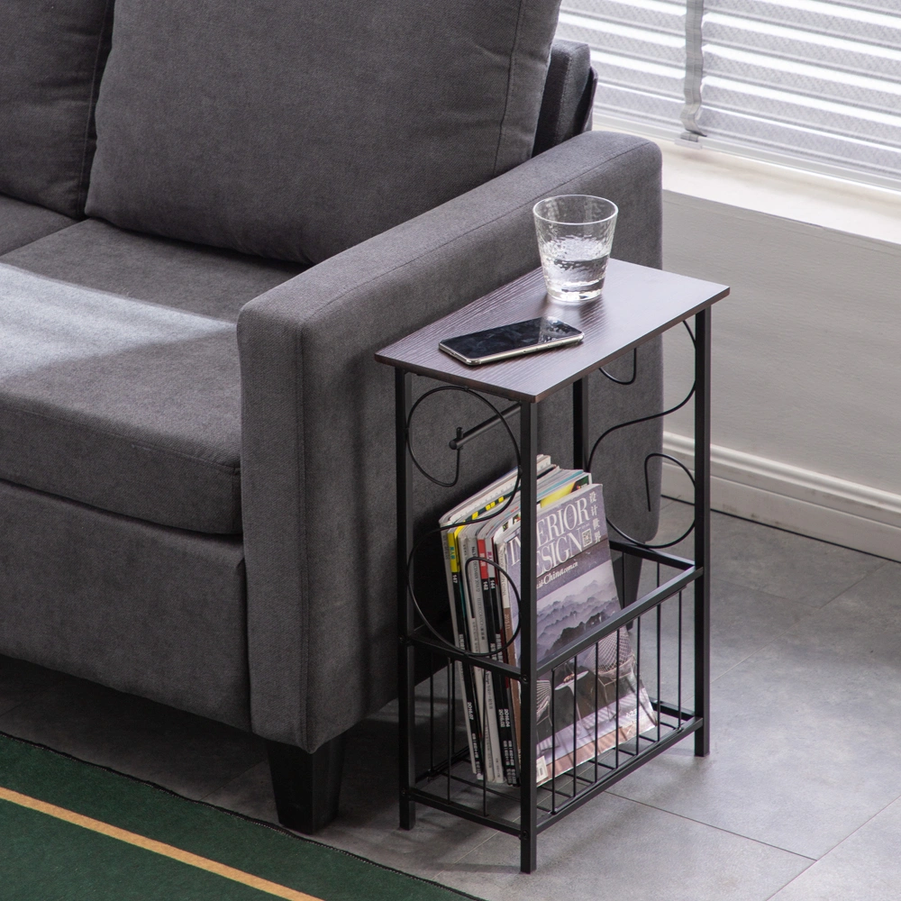 (37 x 20 x 55)cm Multifunctional Bathroom Table / Interior Side Table Tissue Magazine Rack Dark Brown view 23