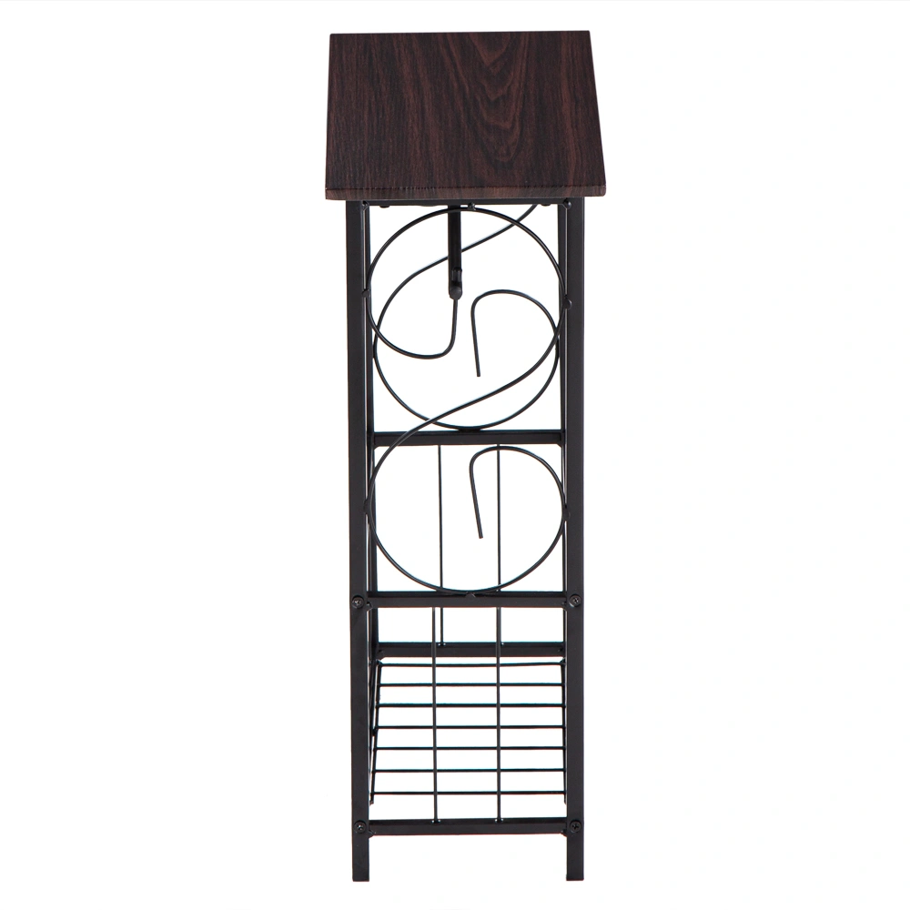 (37 x 20 x 55)cm Multifunctional Bathroom Table / Interior Side Table Tissue Magazine Rack Dark Brown view 6