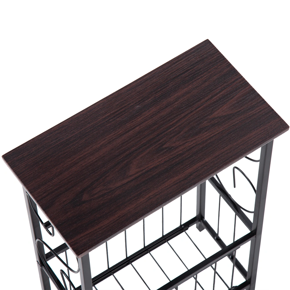 (37 x 20 x 55)cm Multifunctional Bathroom Table / Interior Side Table Tissue Magazine Rack Dark Brown view 7