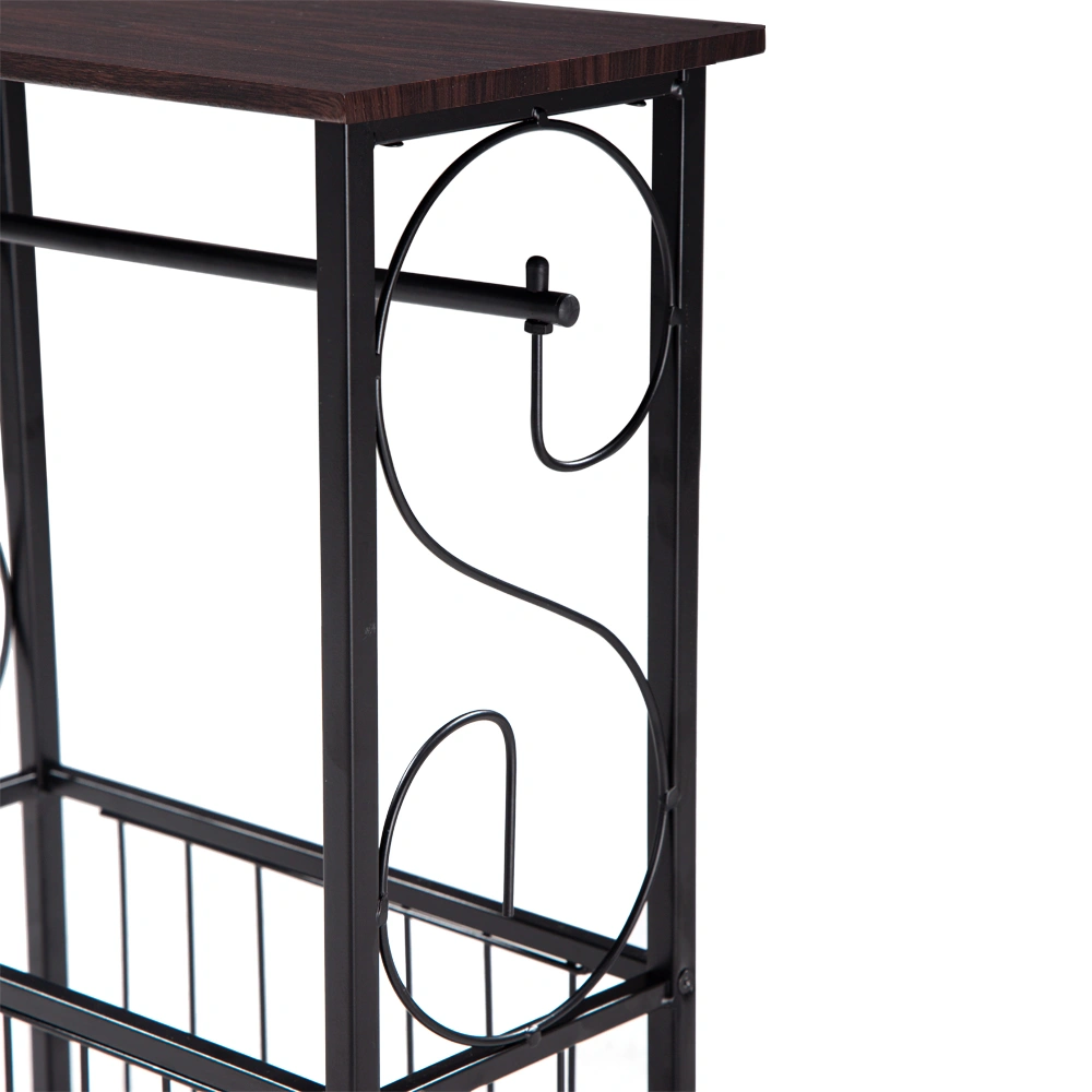 (37 x 20 x 55)cm Multifunctional Bathroom Table / Interior Side Table Tissue Magazine Rack Dark Brown view 8