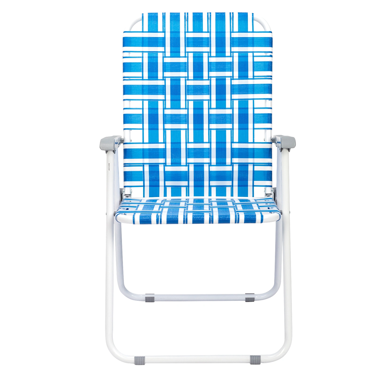 2pcs Folding Beach Chair, Heavy Duty Steel Frame PP Webbing, 120kg Load Capacity, Blue White Stripe Portable Beach Chair view 16