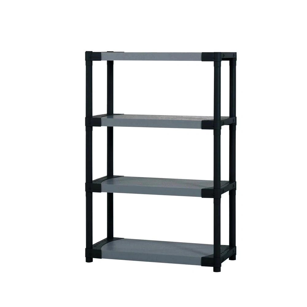 42"Plastic Resin 4-Tier Shelving Unit, 54"H x 16"D 700lbs Total Capacity