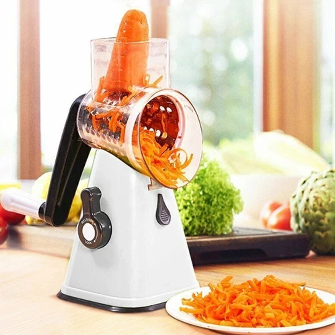 3-In-1 Rotary Food Slicer Chopper Cheese Grater Fruit Vegetable Shredder Cutter