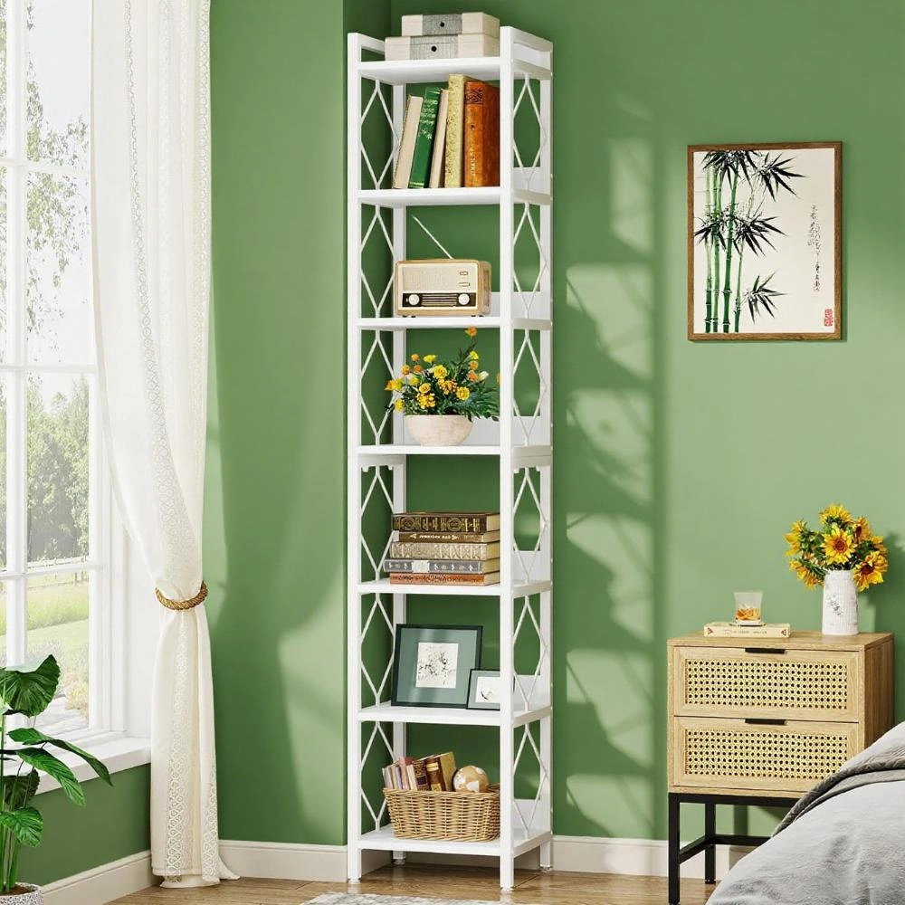 Modern Bookshelf Storage Cabinet, 5-Tier Open Bookcase Shelf Organizer for Living Room Bedroom Home Office, Easy Assembly Wooden Display Rack
