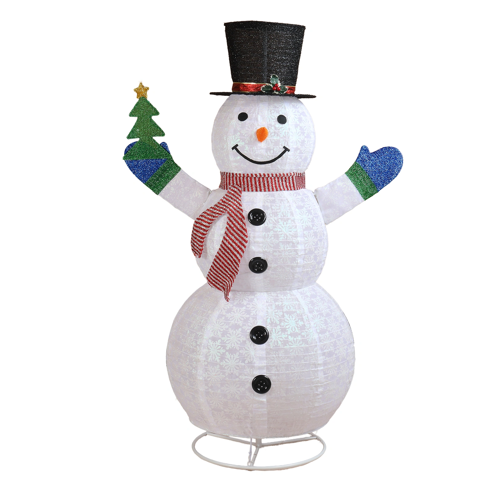 7M Lighted Snowman Holding Small Tree Pull Up Yard Decor, Pre-lit with 200 Warm White LEDs, for Xmas Outdoor Indoor Holiday Display, White