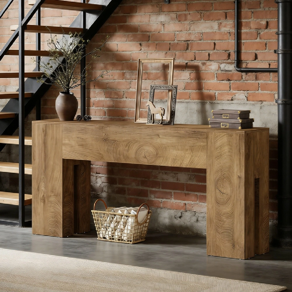 Modern Long Console Table for Living Room Entryway Hallway Sofa Table with Slim Profile Storage Shelf view 6