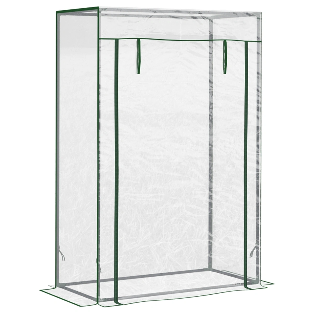 Mini Walk-In Greenhouse Portable Garden Plant Growing House Tent with Zippered Door PVC Cover