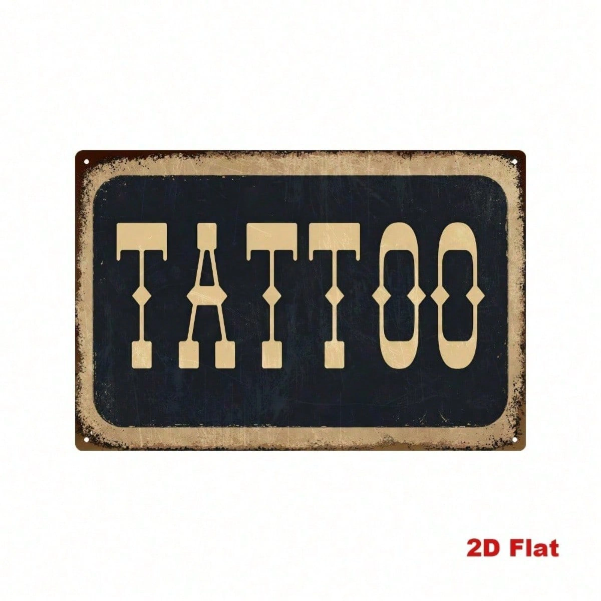 Retro Tattoo Metal Sign 8x12 Inch - Vintage Tin Wall Art, Rustic Flat Iron Plaque Home Bar Man Cave Garage Decor view 2