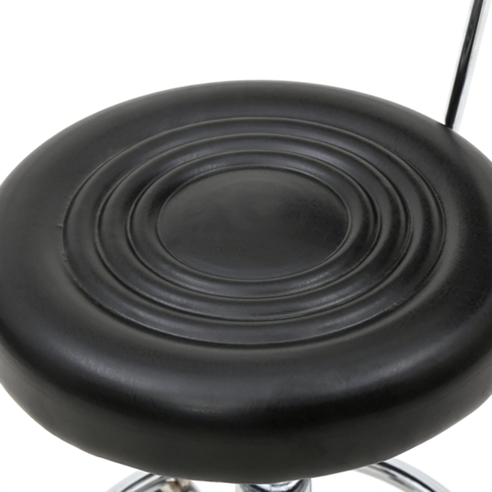 Round Shape Adjustable Salon Stool with Back and Line Black view 6