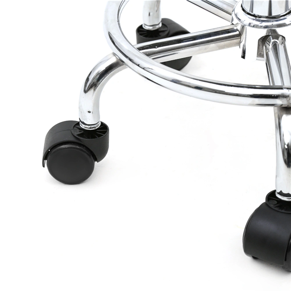Round Shape Adjustable Salon Stool with Back and Line Black view 8