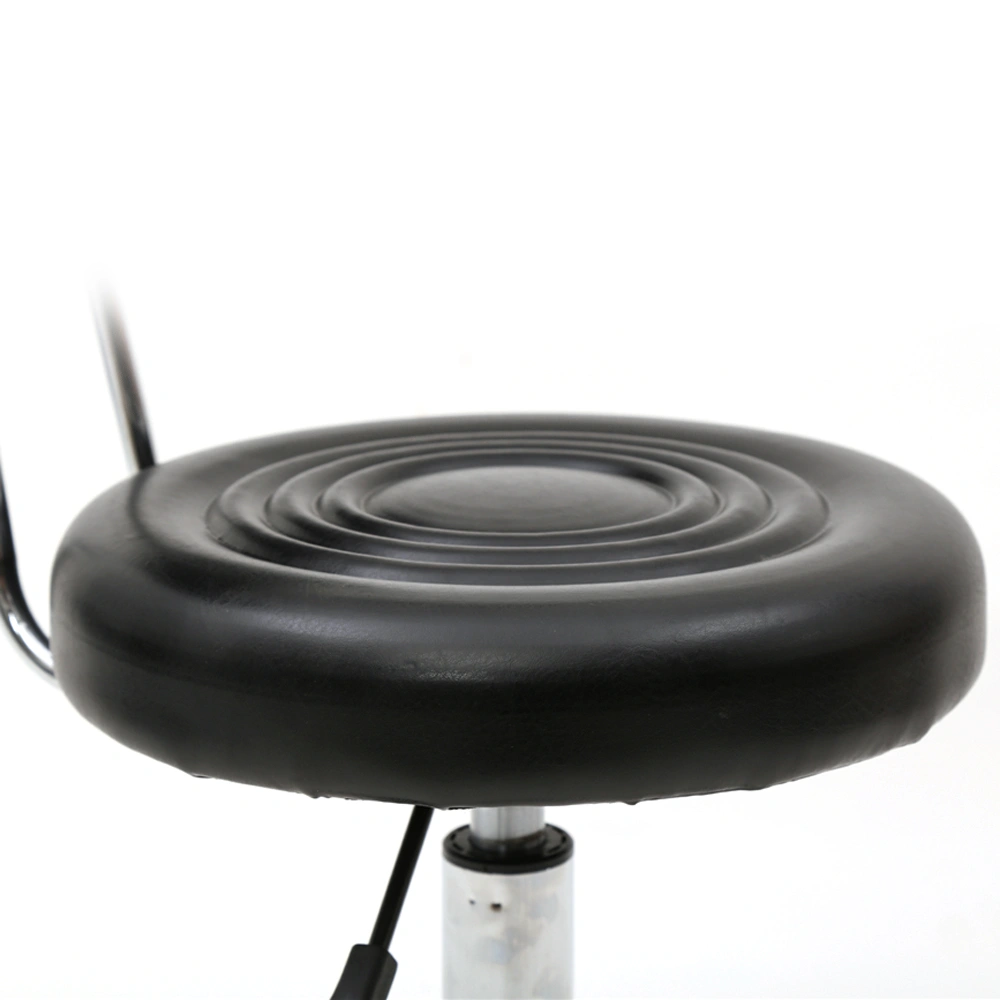 Round Shape Adjustable Salon Stool with Back and Line Black view 9